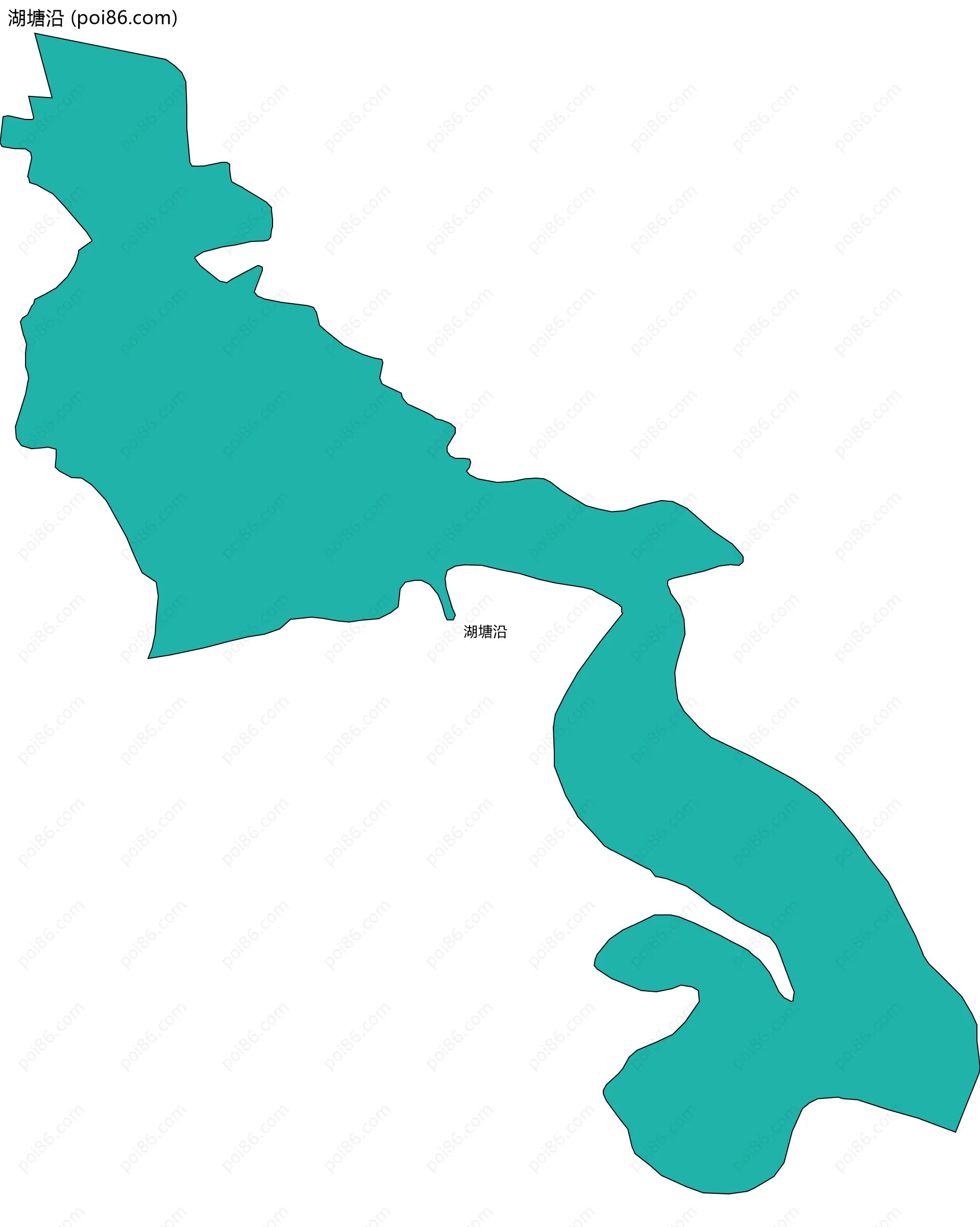 湖塘沿边界地图