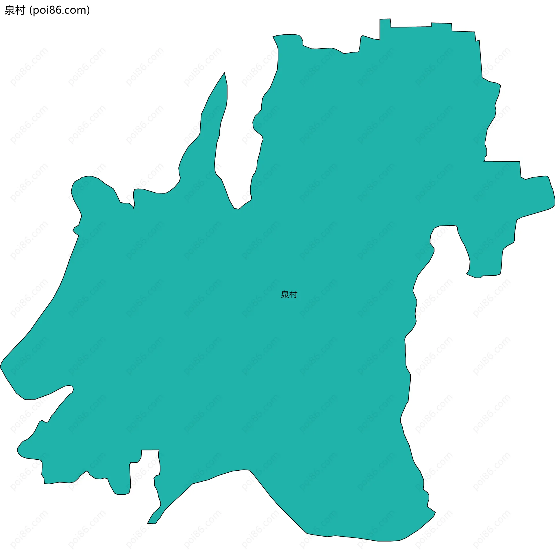 泉村边界地图