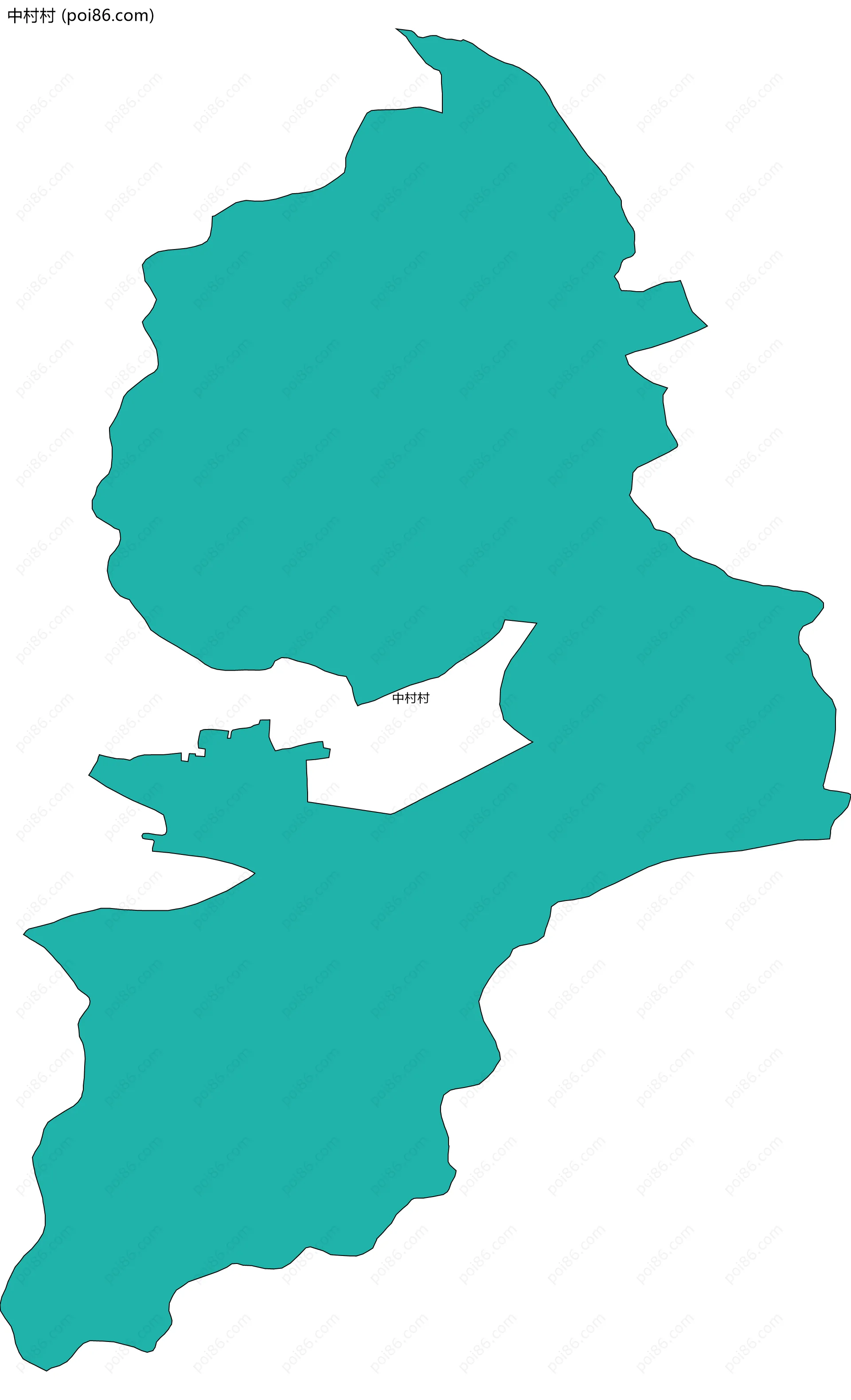 中村村边界地图