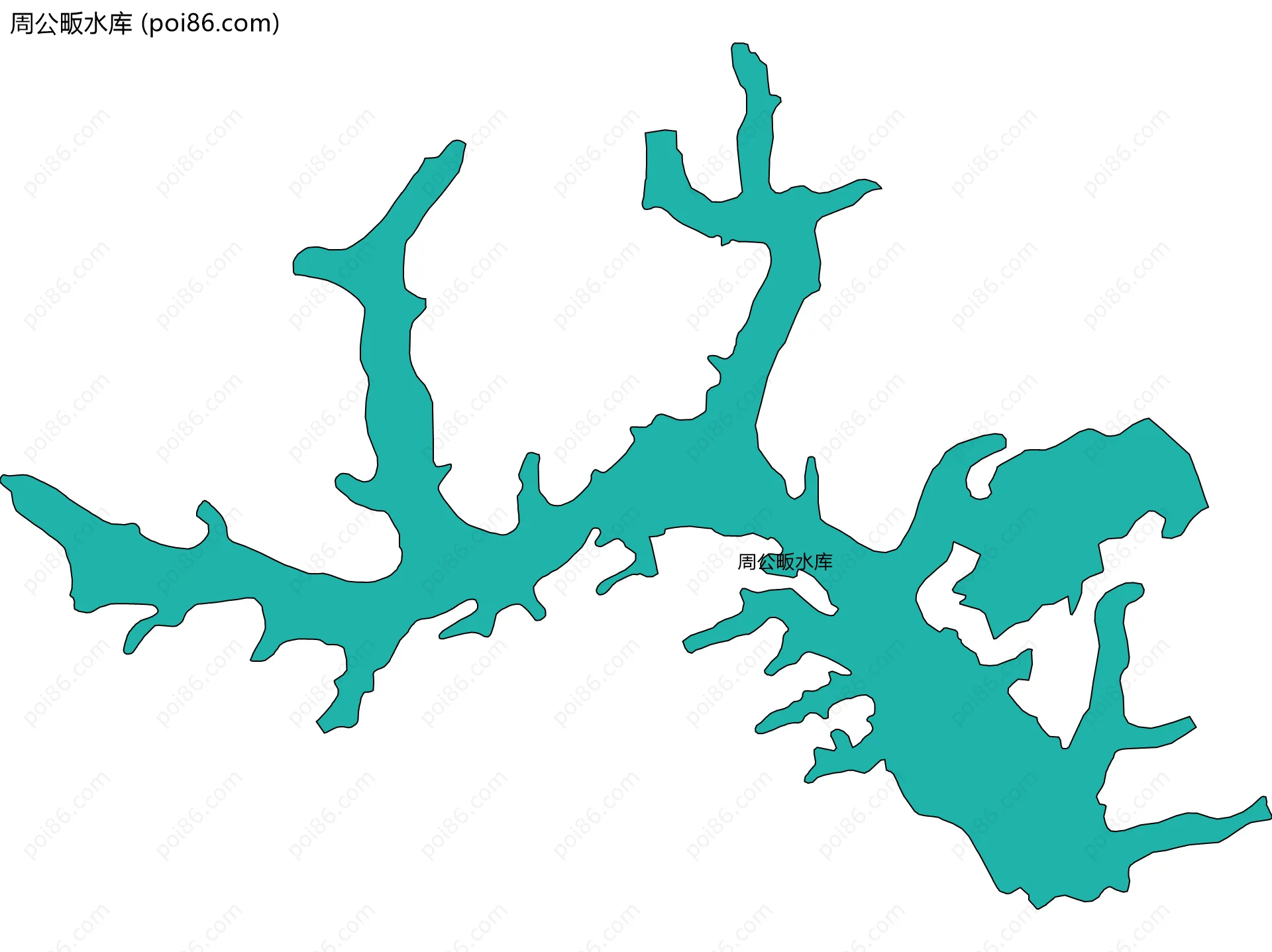 周公畈水库边界地图