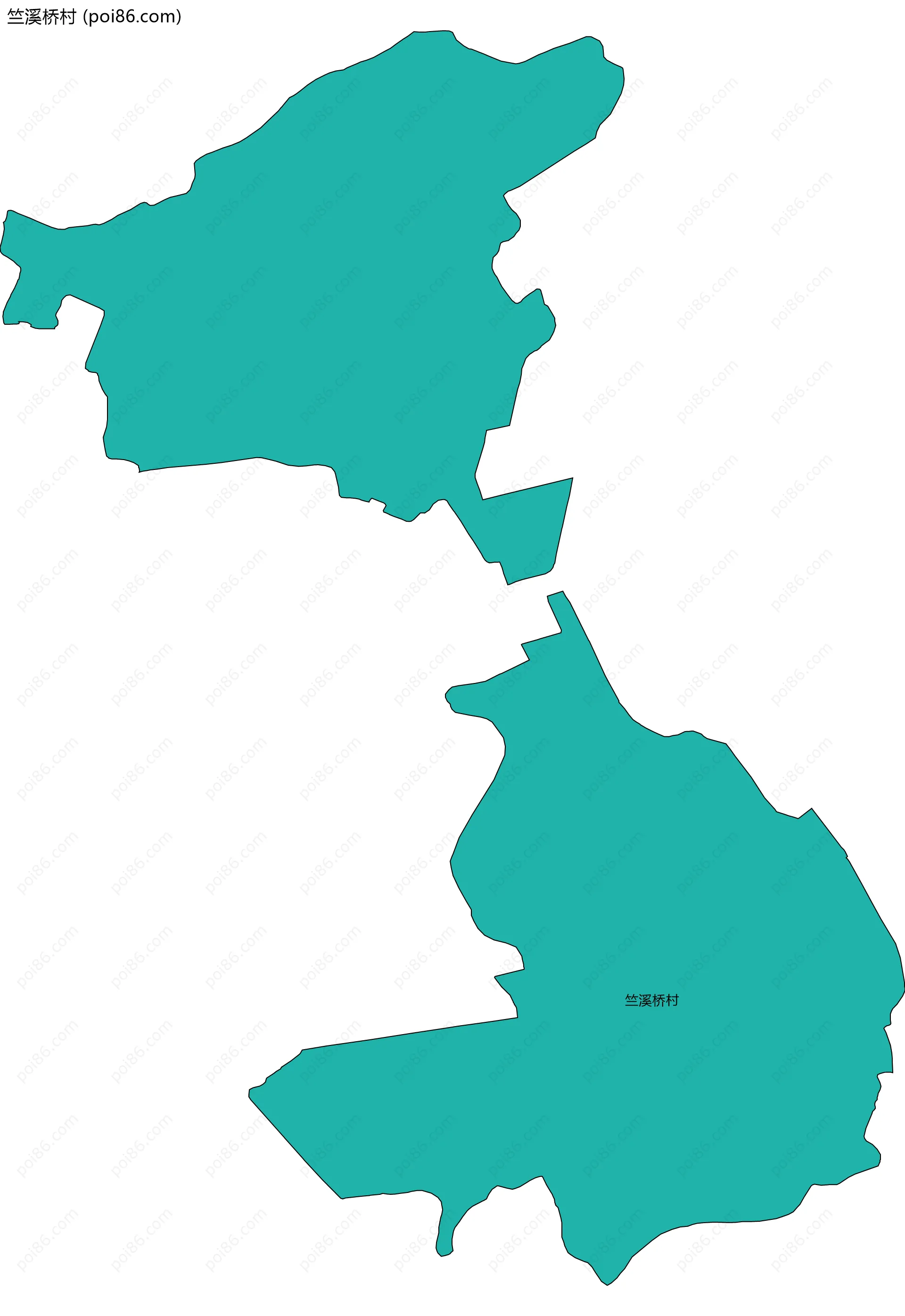 竺溪桥村边界地图