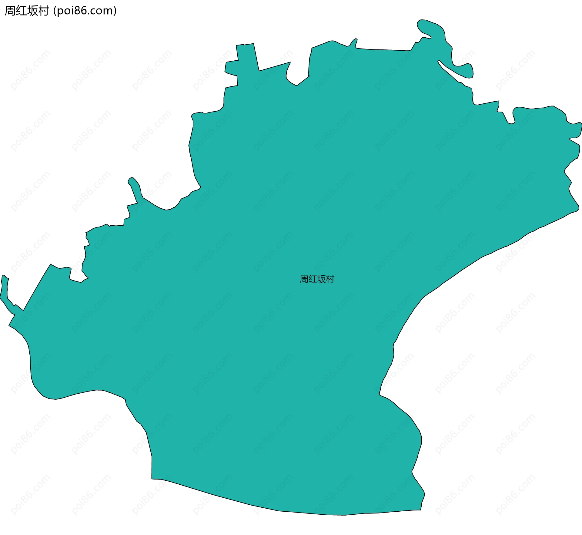 周红坂村边界地图