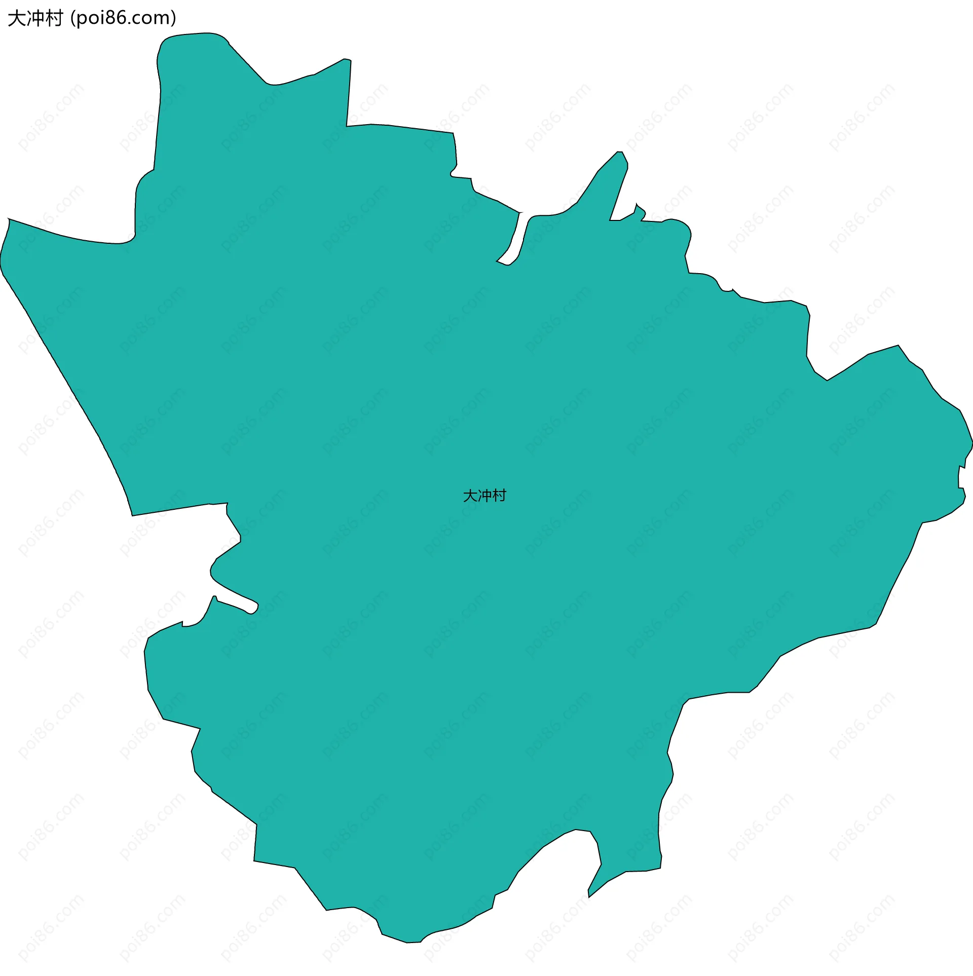 大冲村边界地图