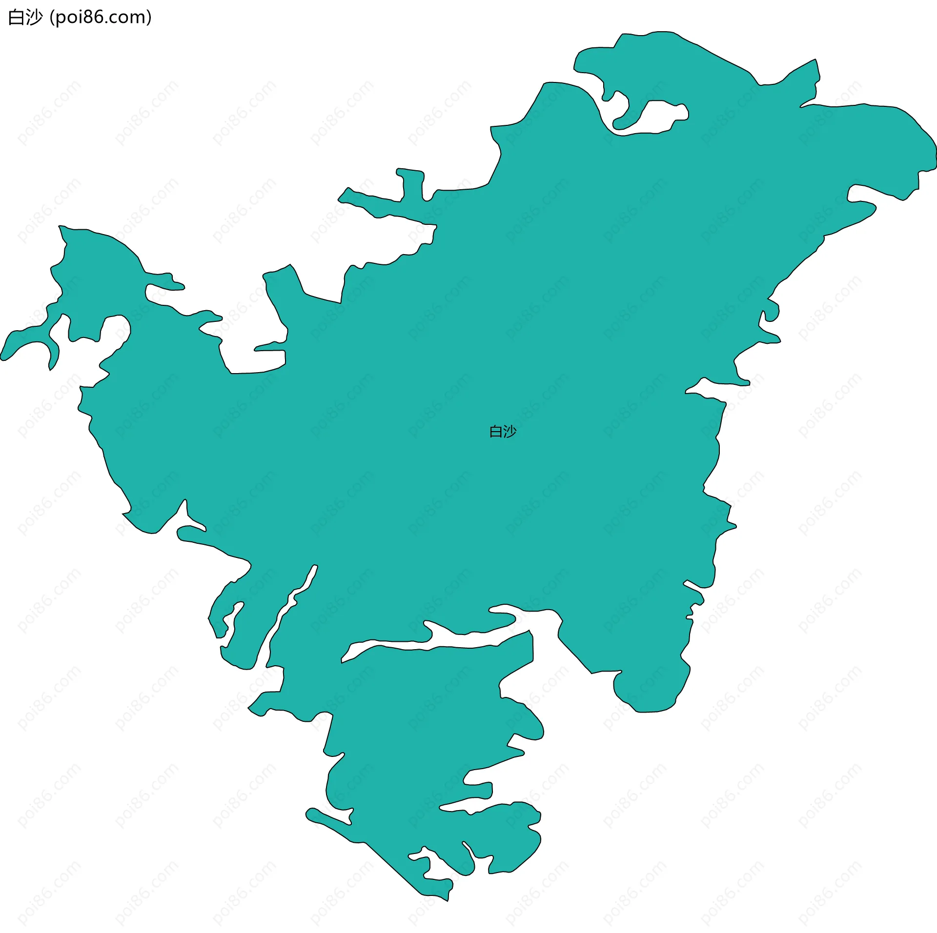 白沙边界地图