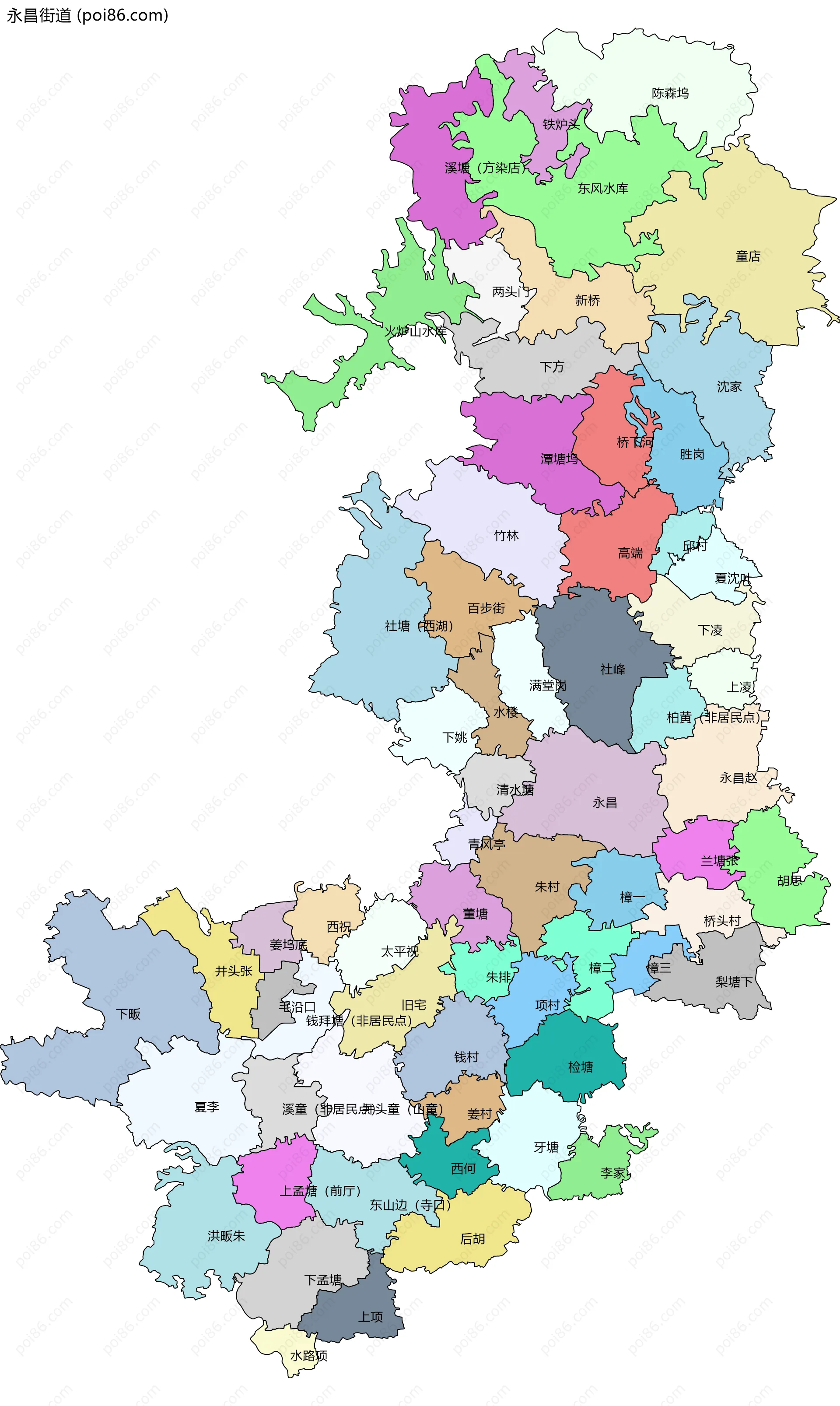 永昌街道边界地图(五级行政区划)