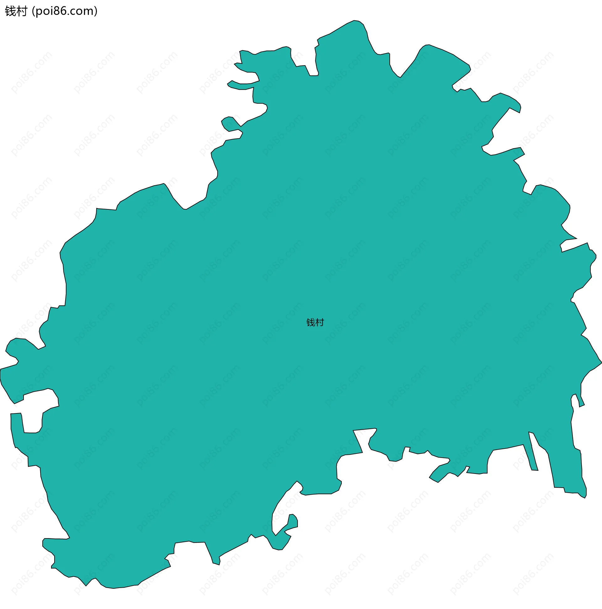 钱村边界地图