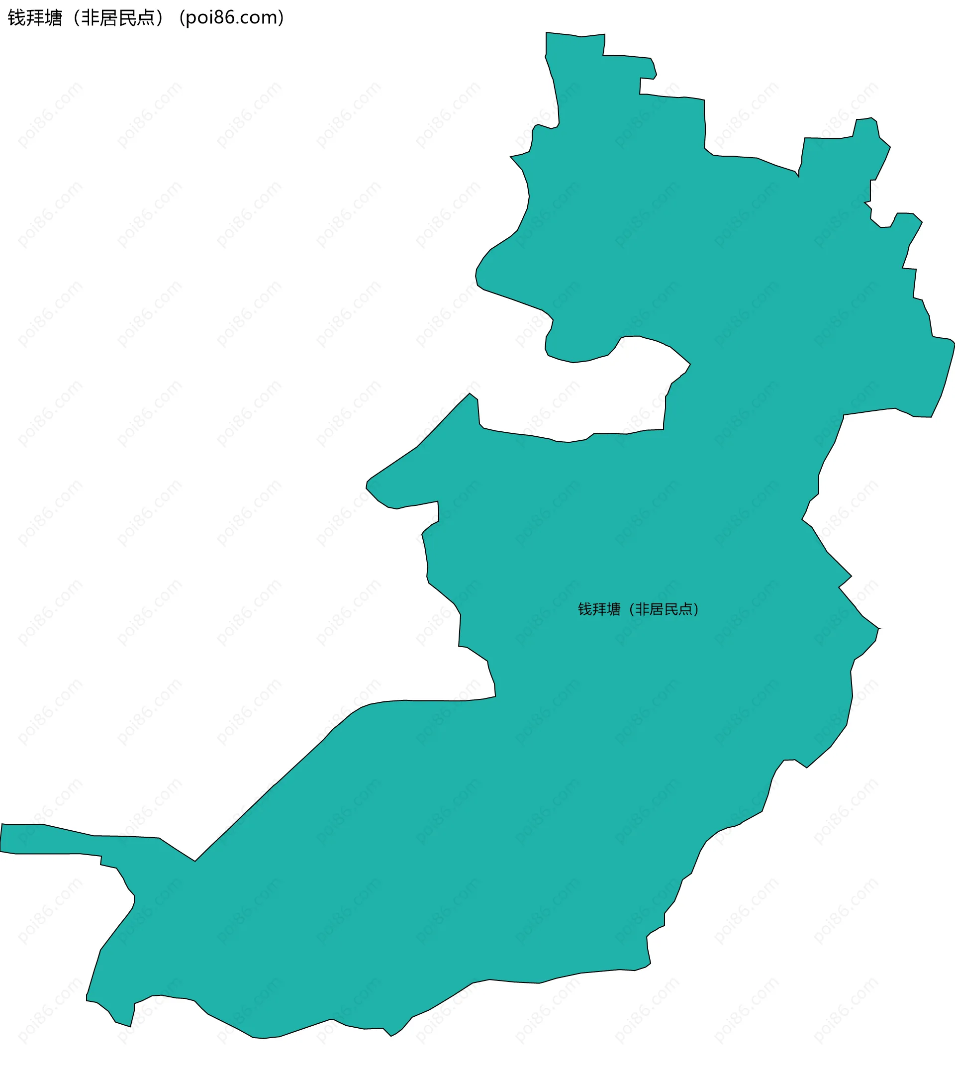 钱拜塘（非居民点）边界地图