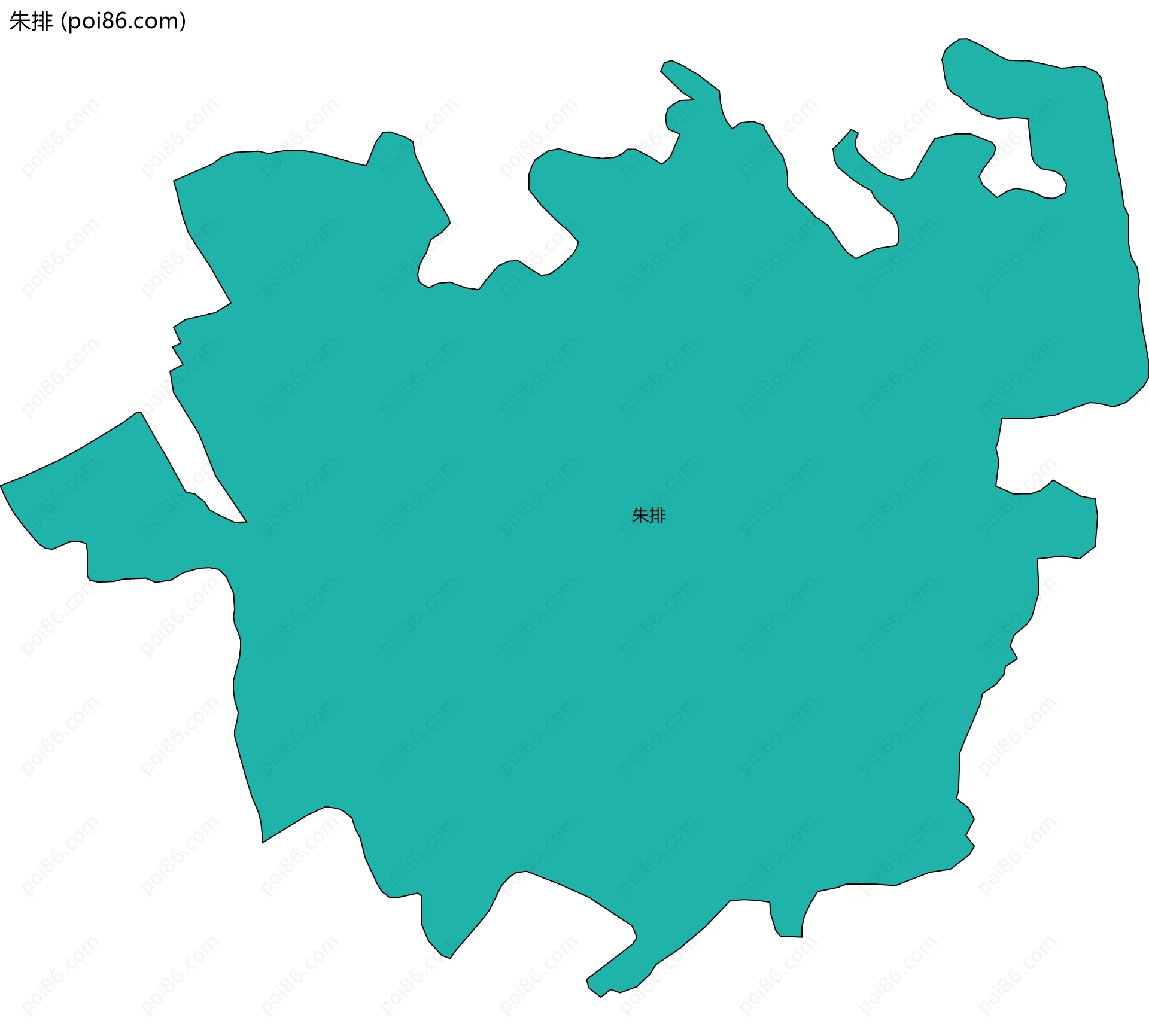 朱排边界地图
