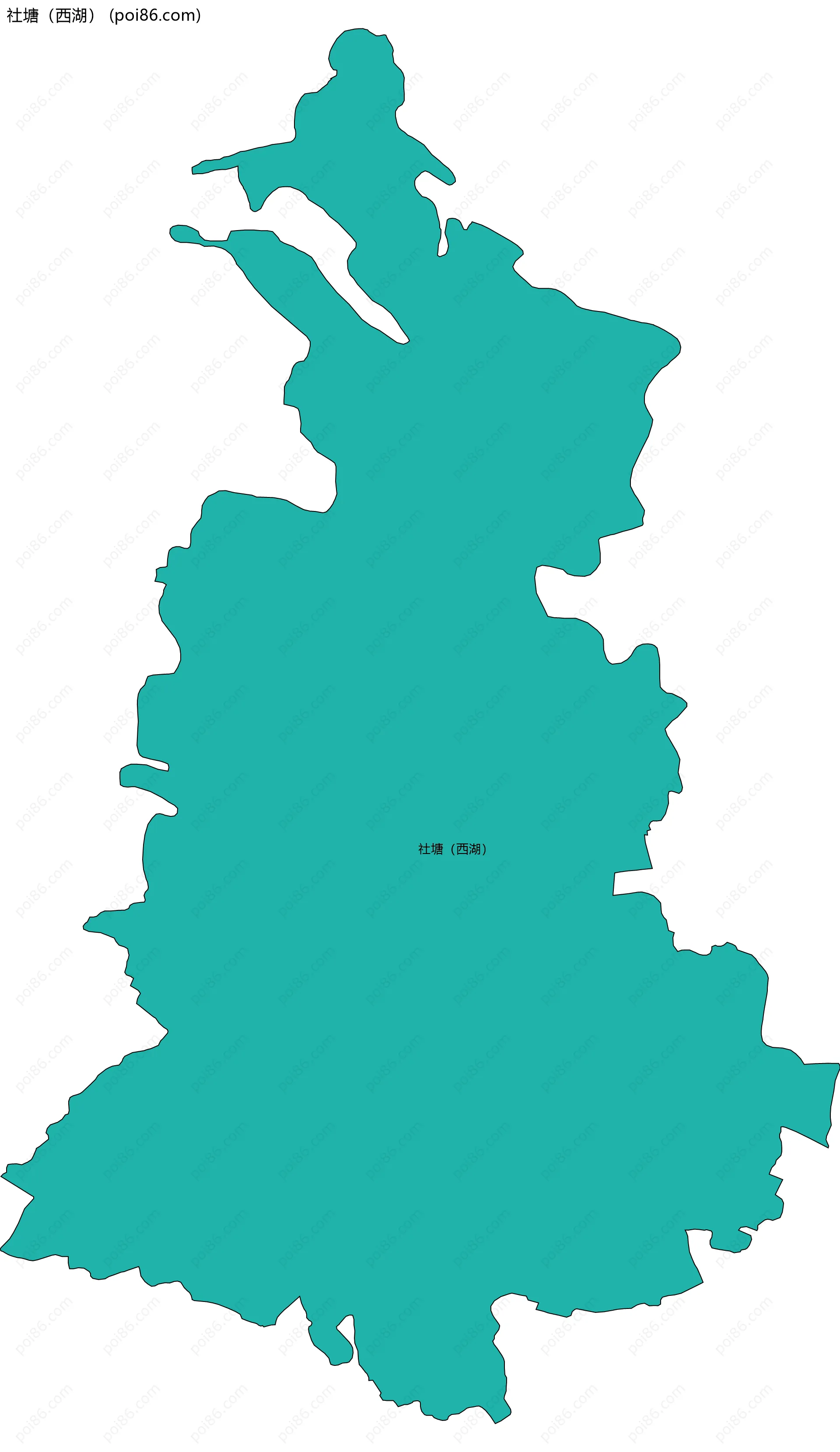 社塘（西湖）边界地图