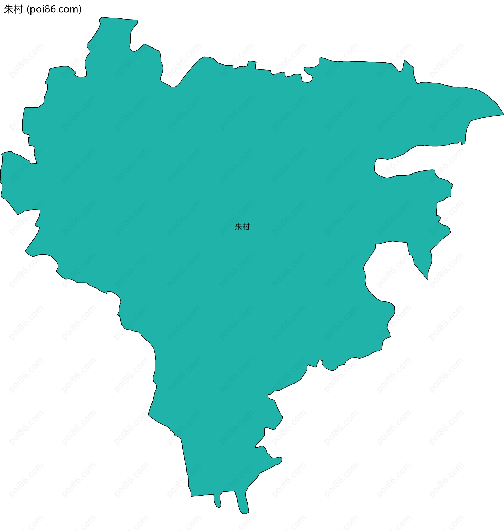 朱村边界地图