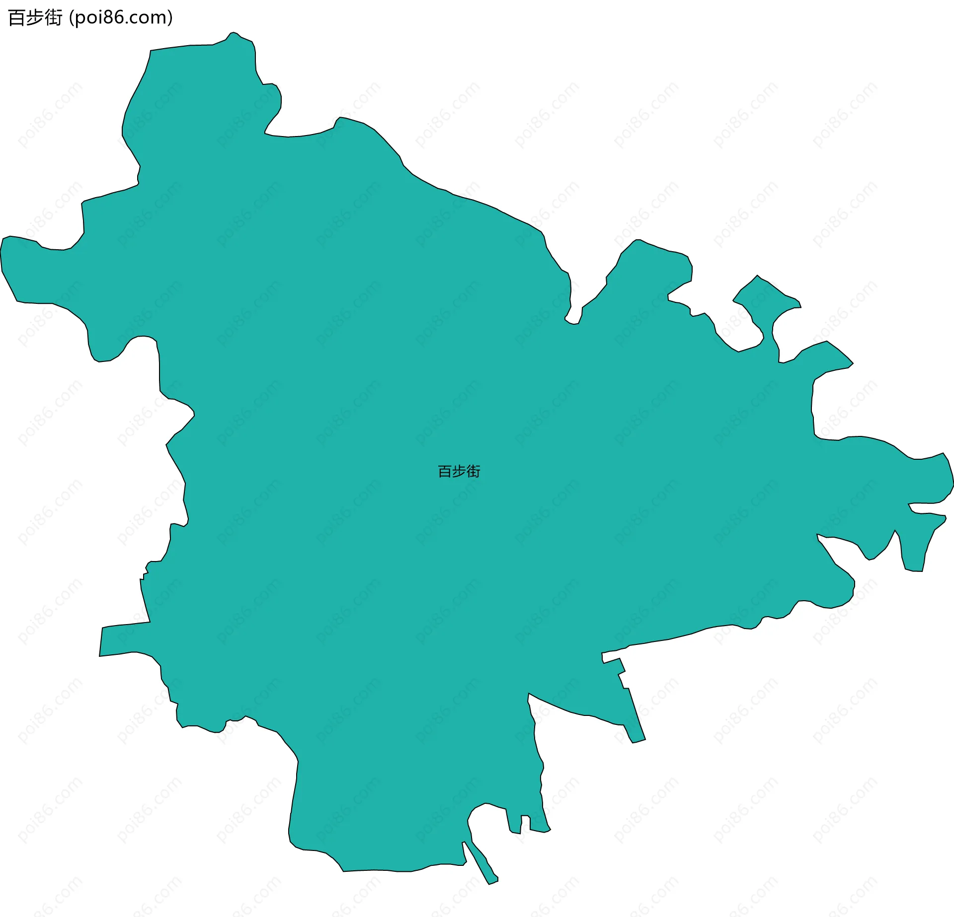 百步街边界地图