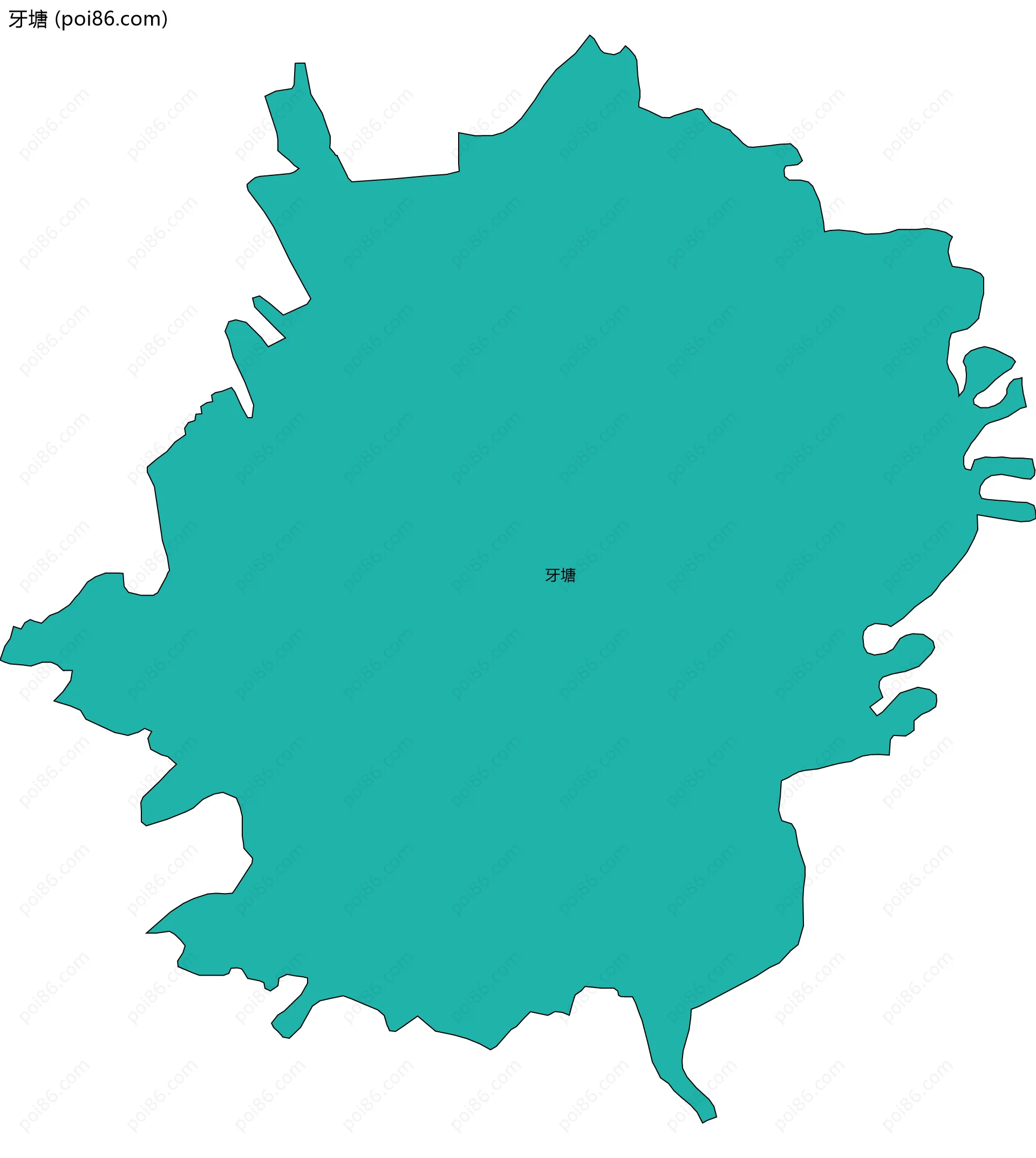 牙塘边界地图