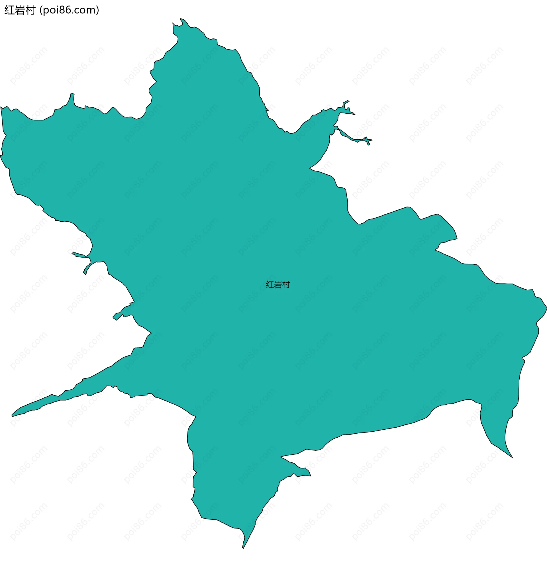 红岩村边界地图