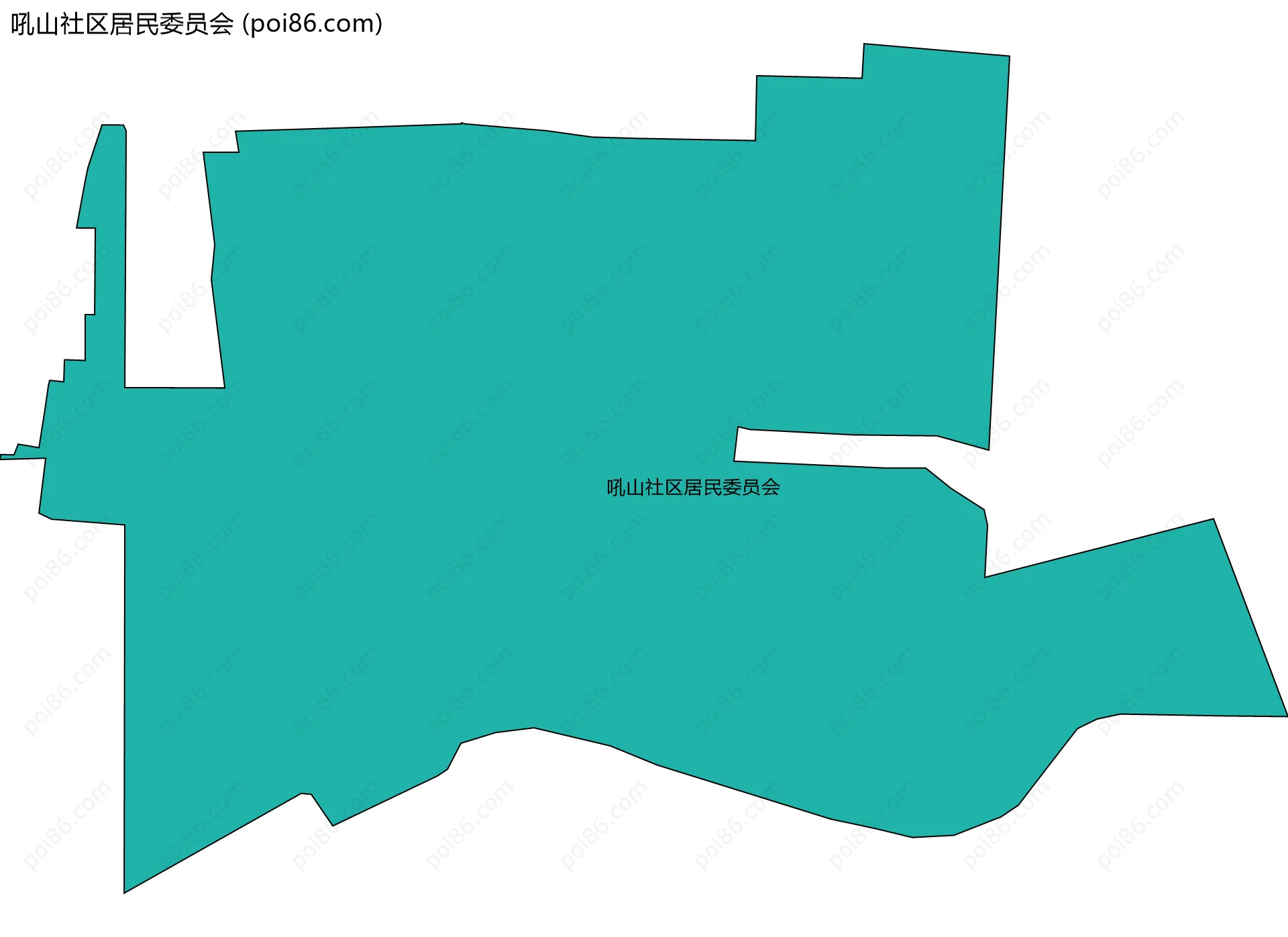 吼山社区居民委员会边界地图