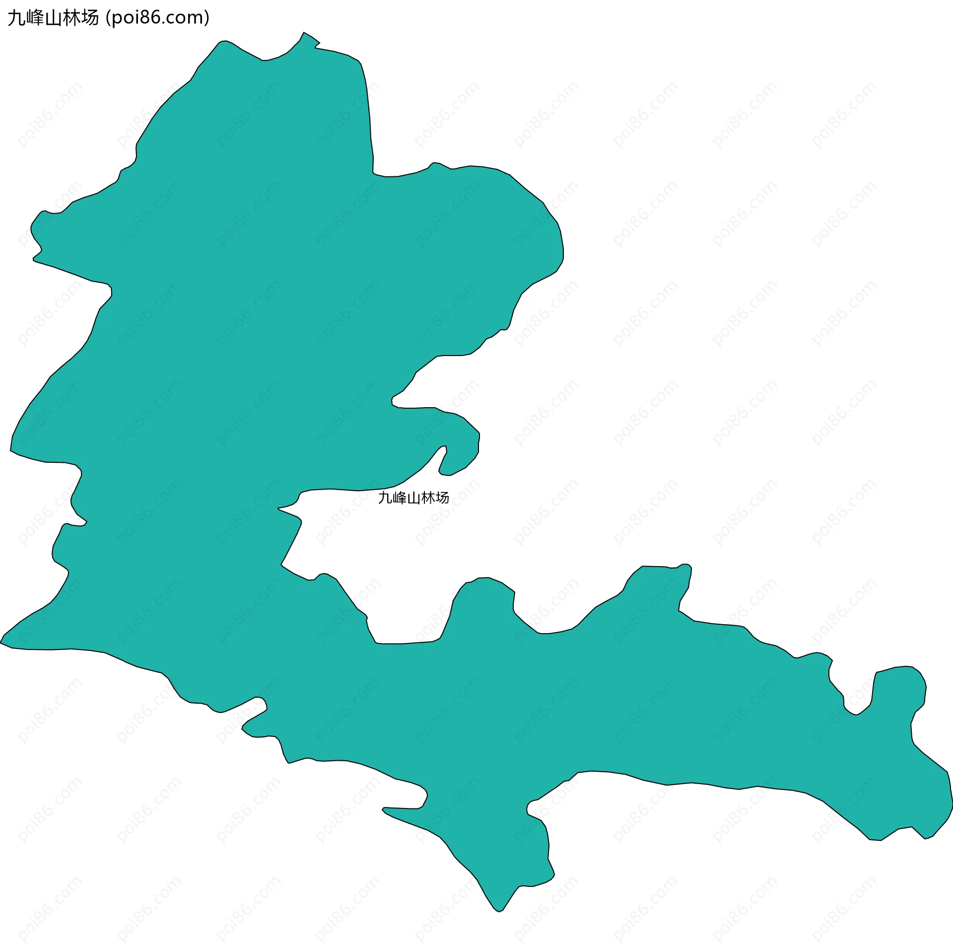 九峰山林场边界地图(五级行政区划)