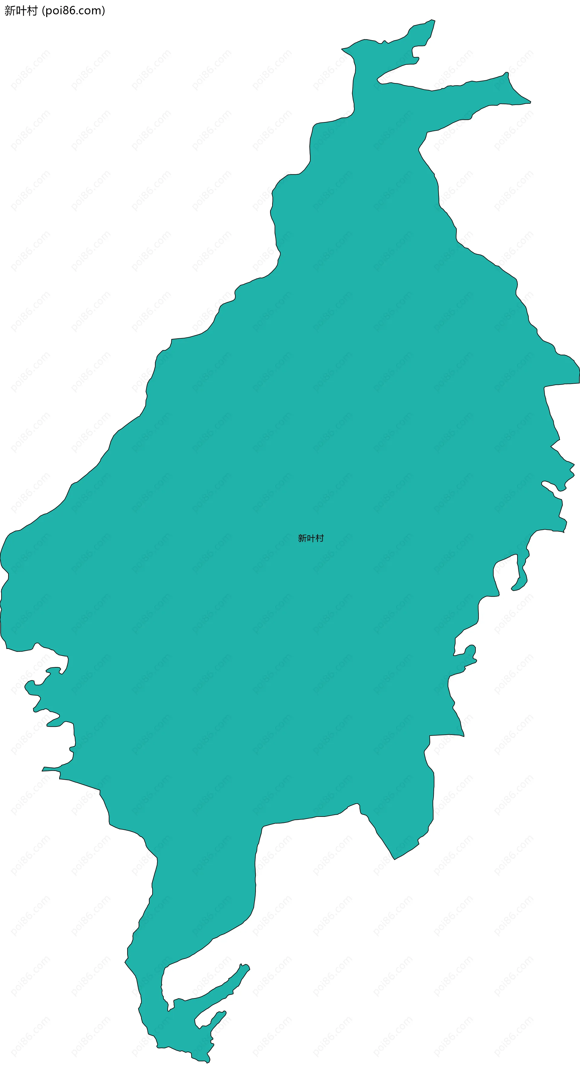 新叶村边界地图