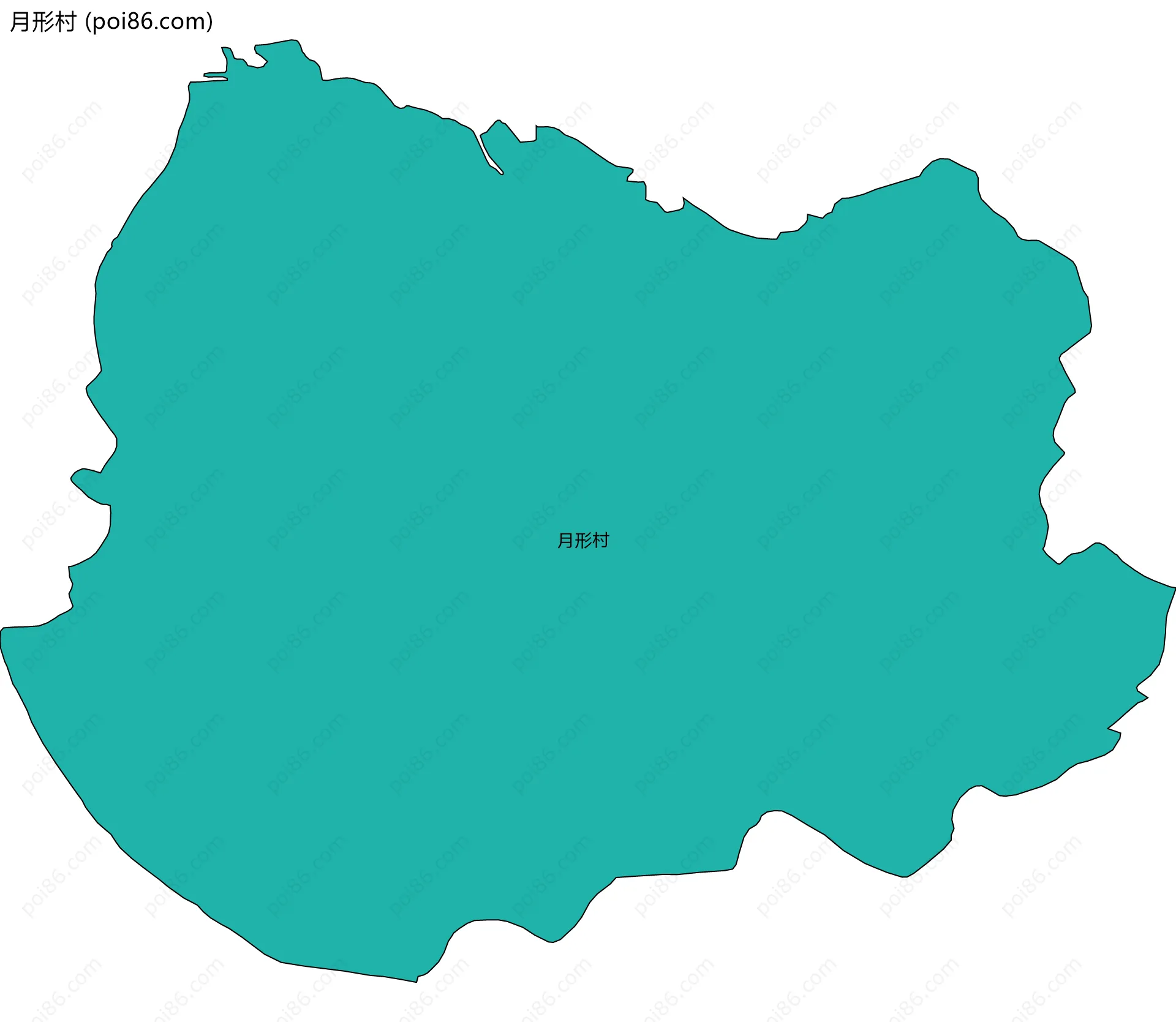 月形村边界地图