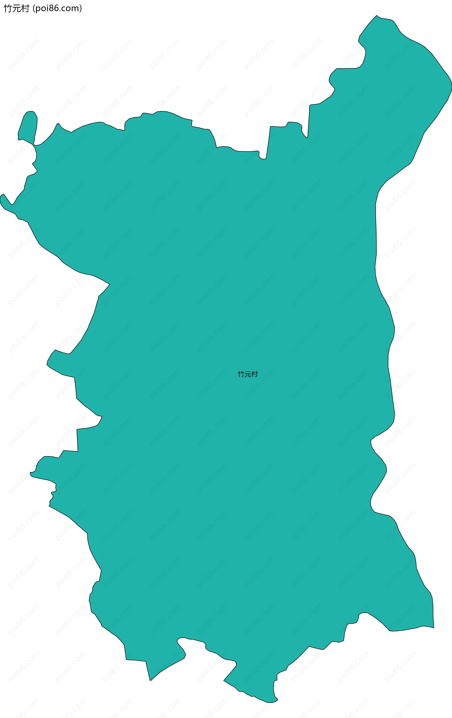 竹元村边界地图