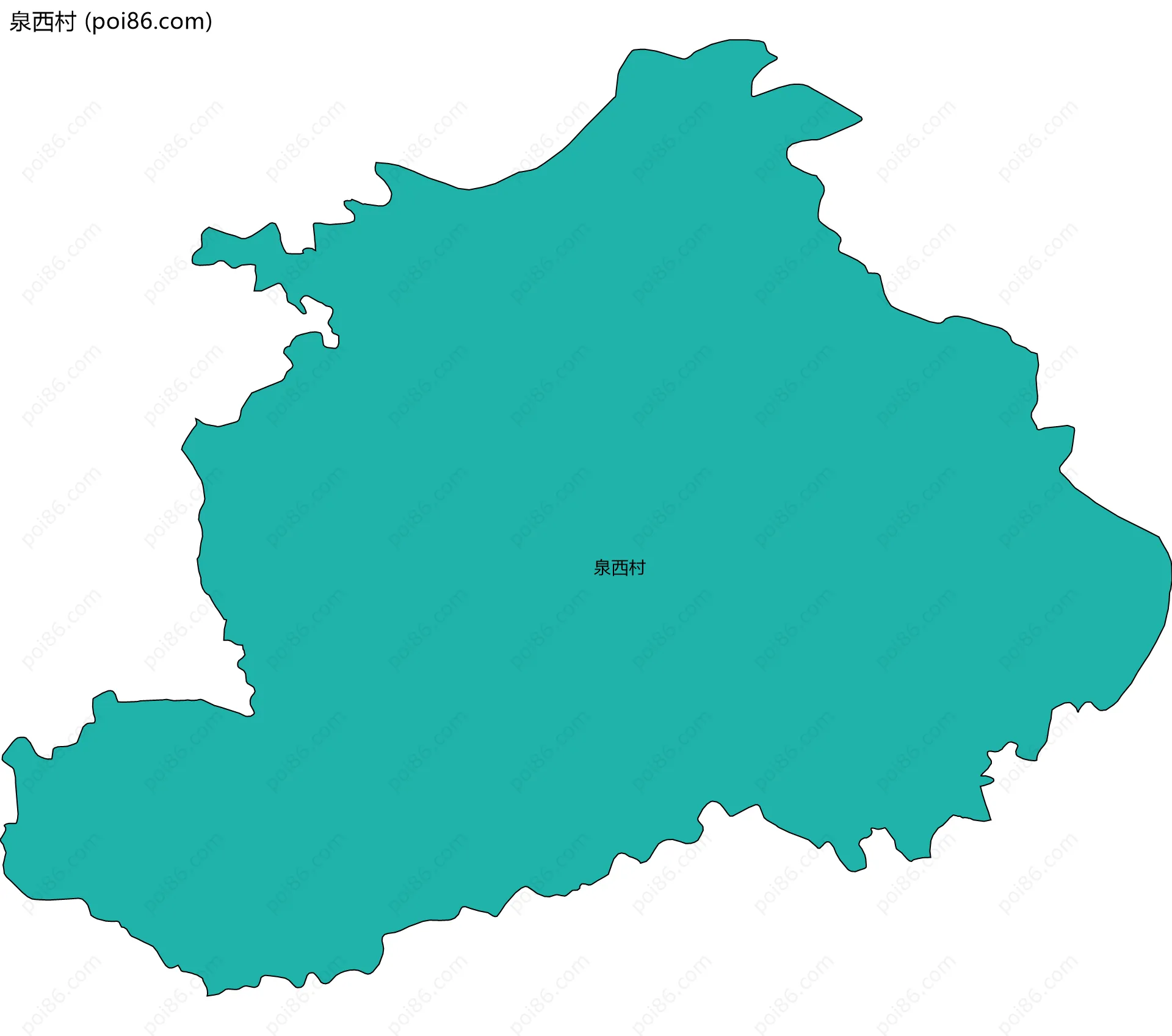 泉西村边界地图