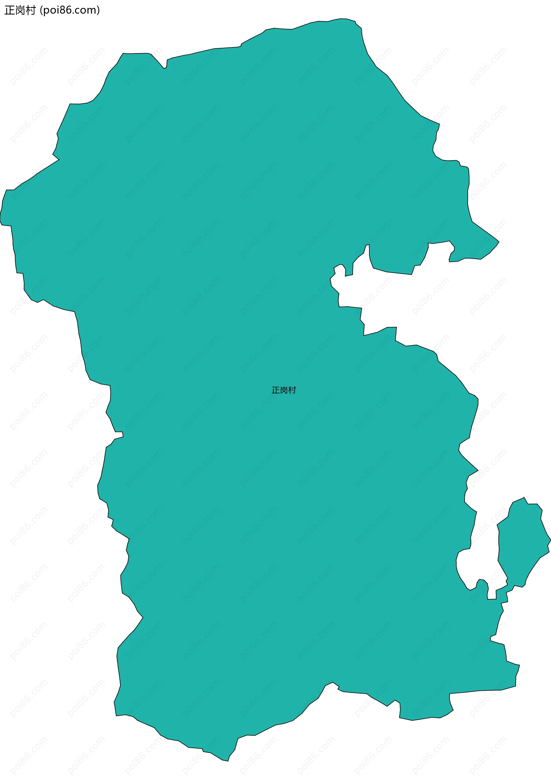 正岗村边界地图