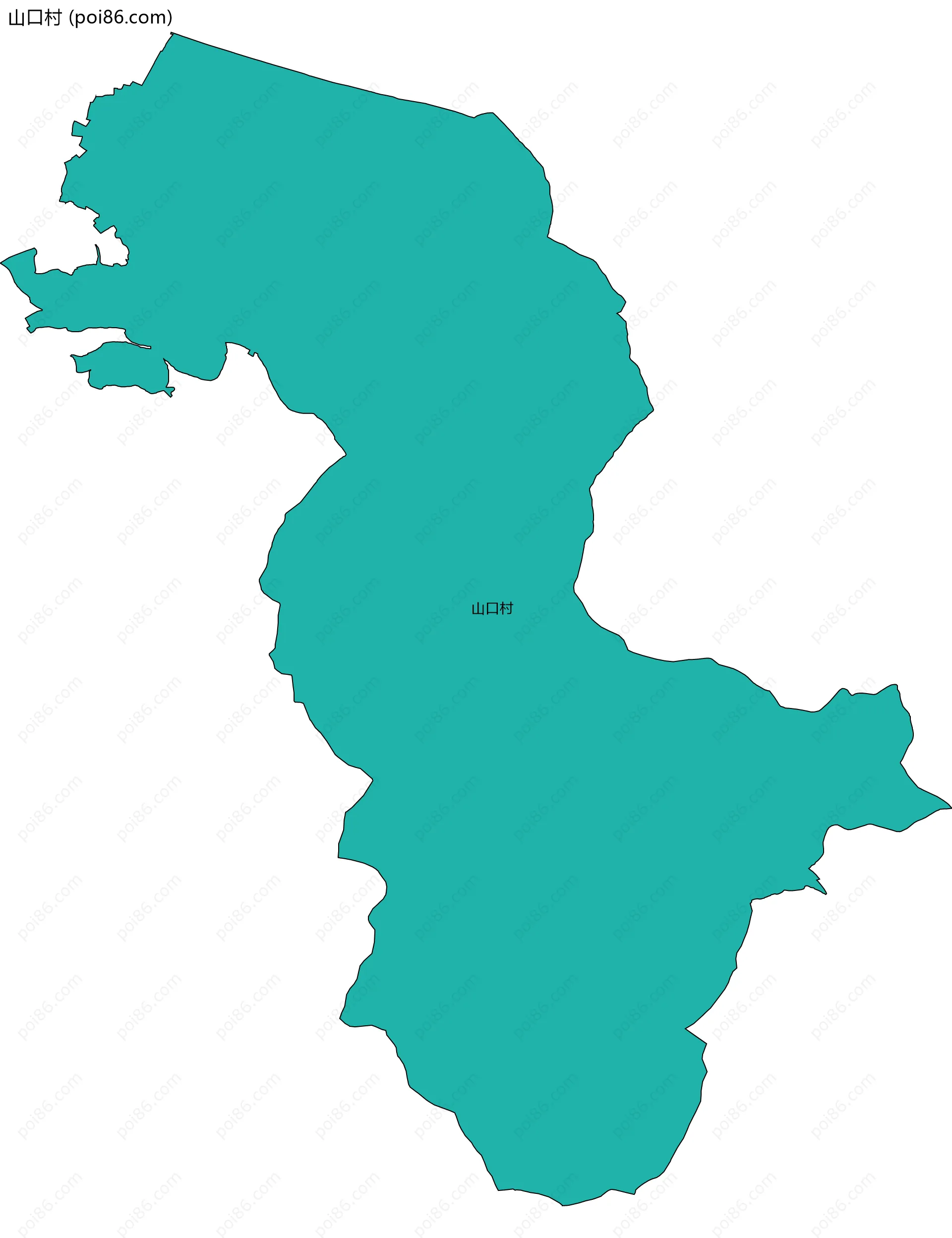 山口村边界地图