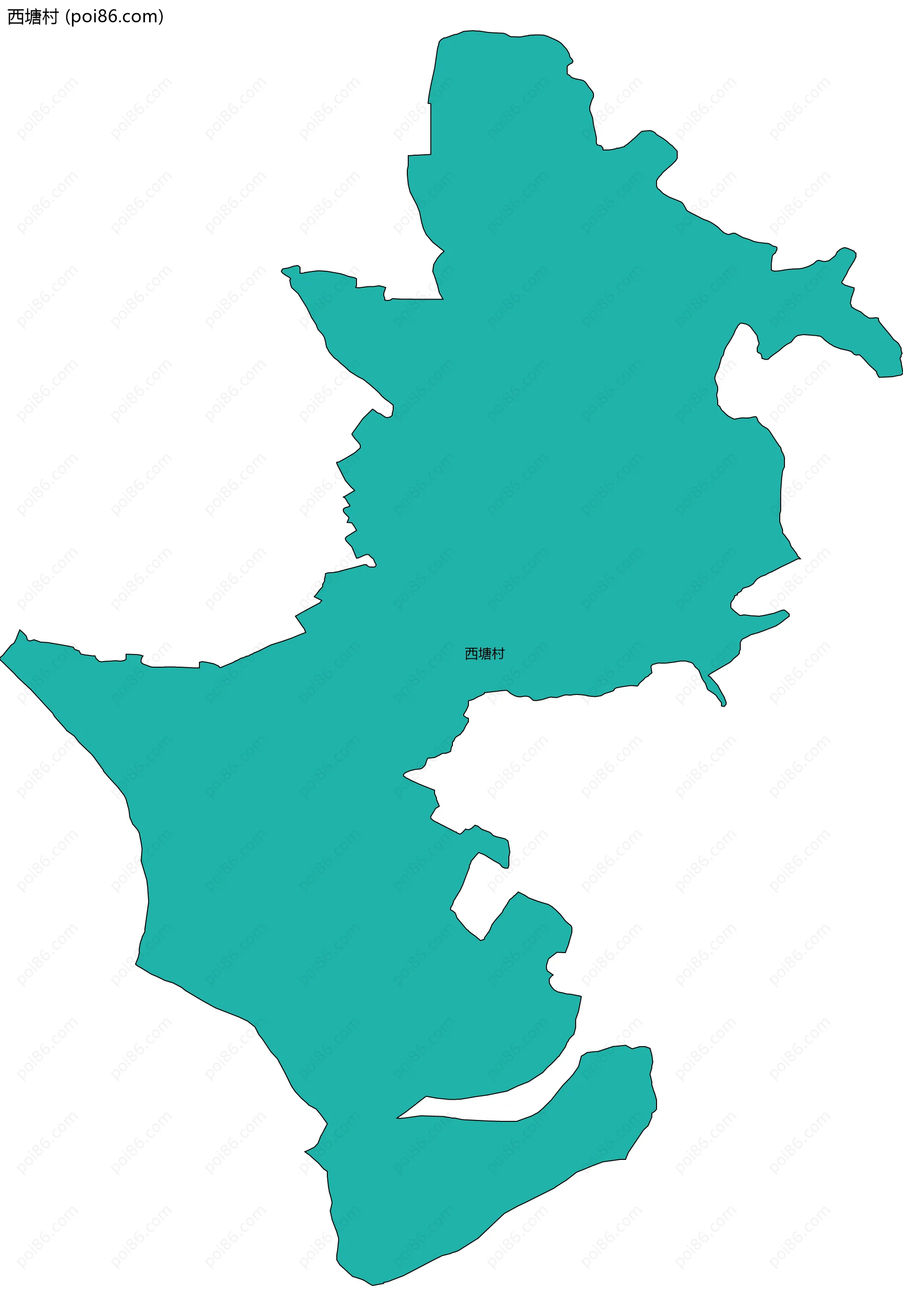 西塘村边界地图