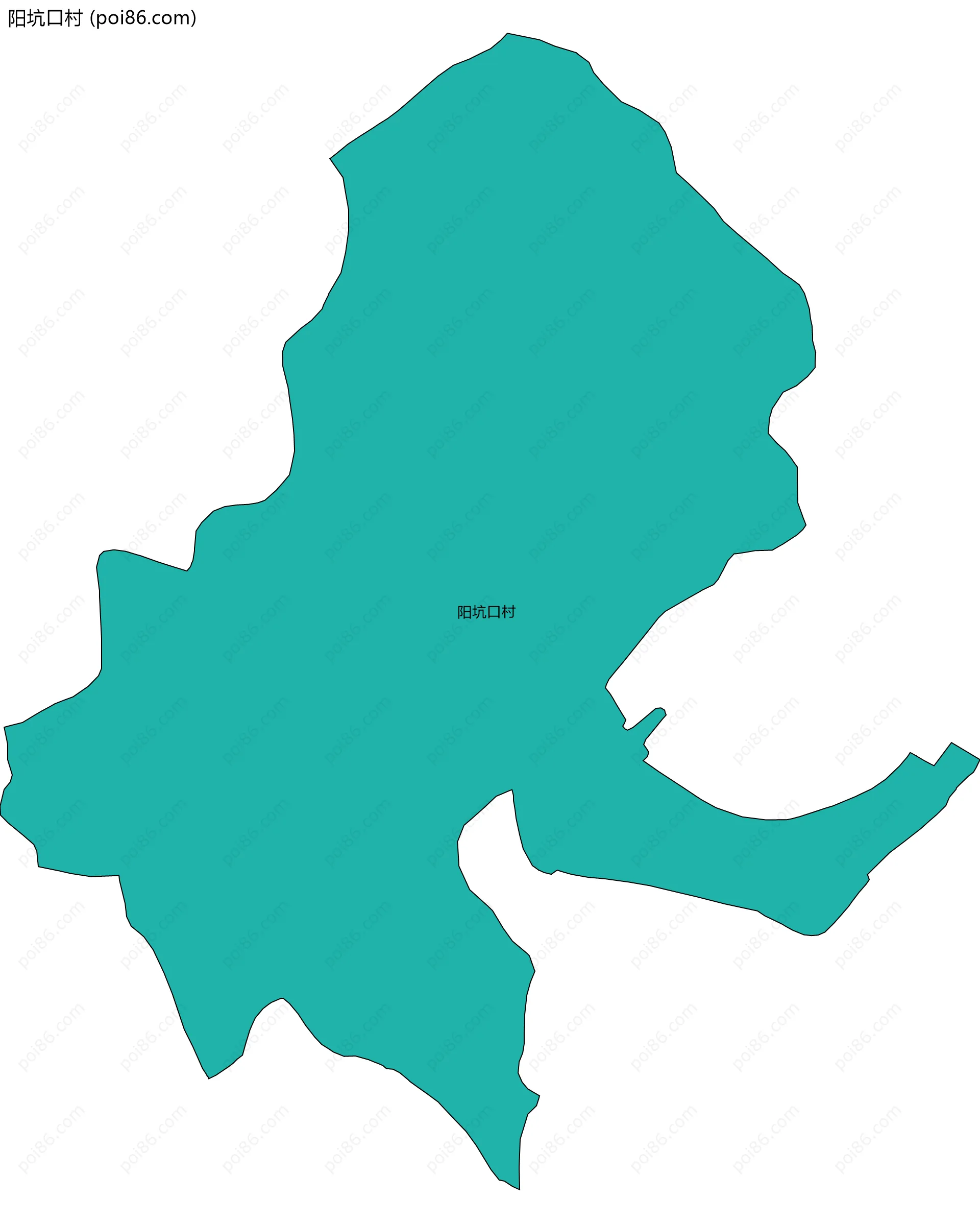 阳坑口村边界地图