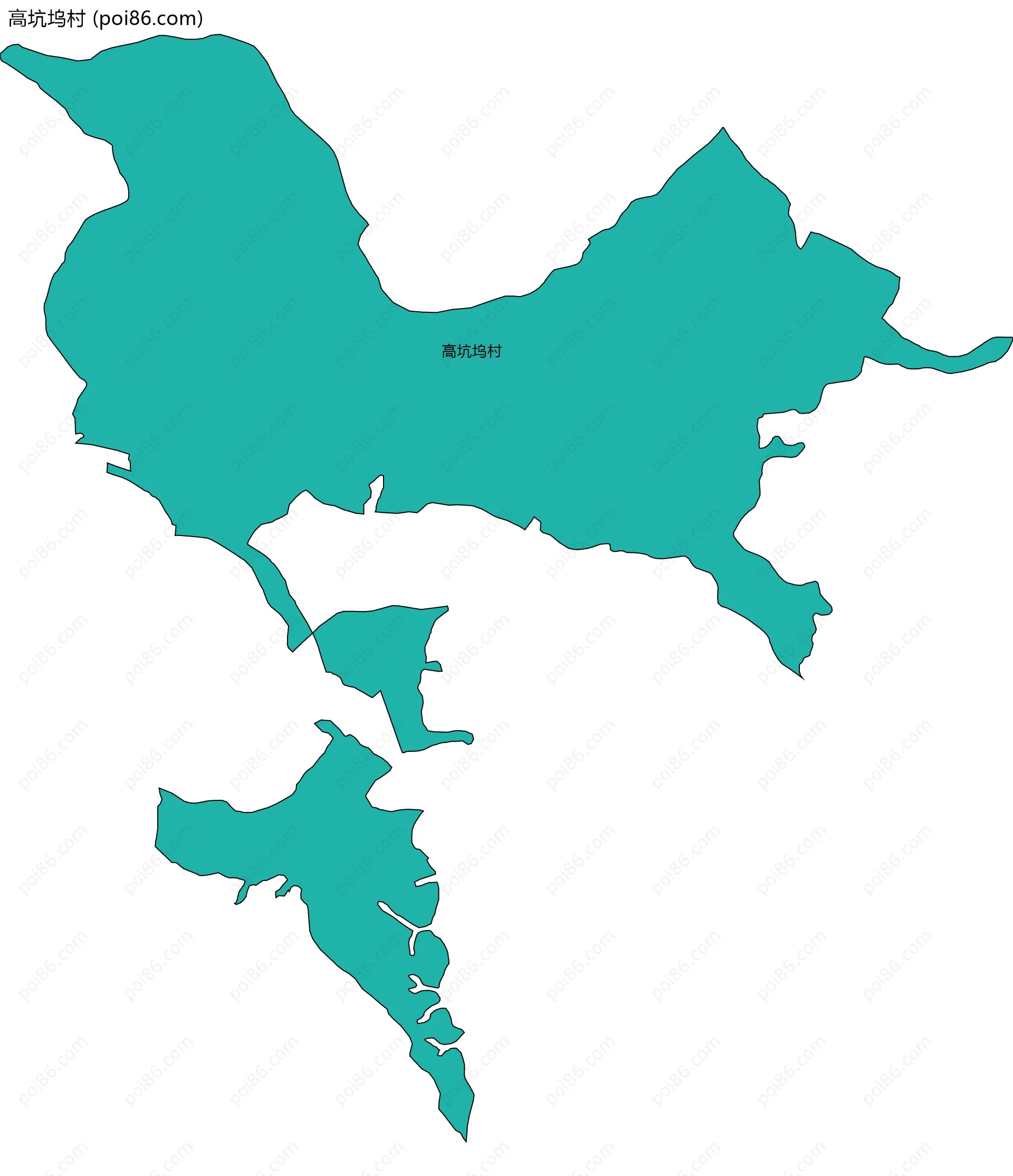 高坑坞村边界地图