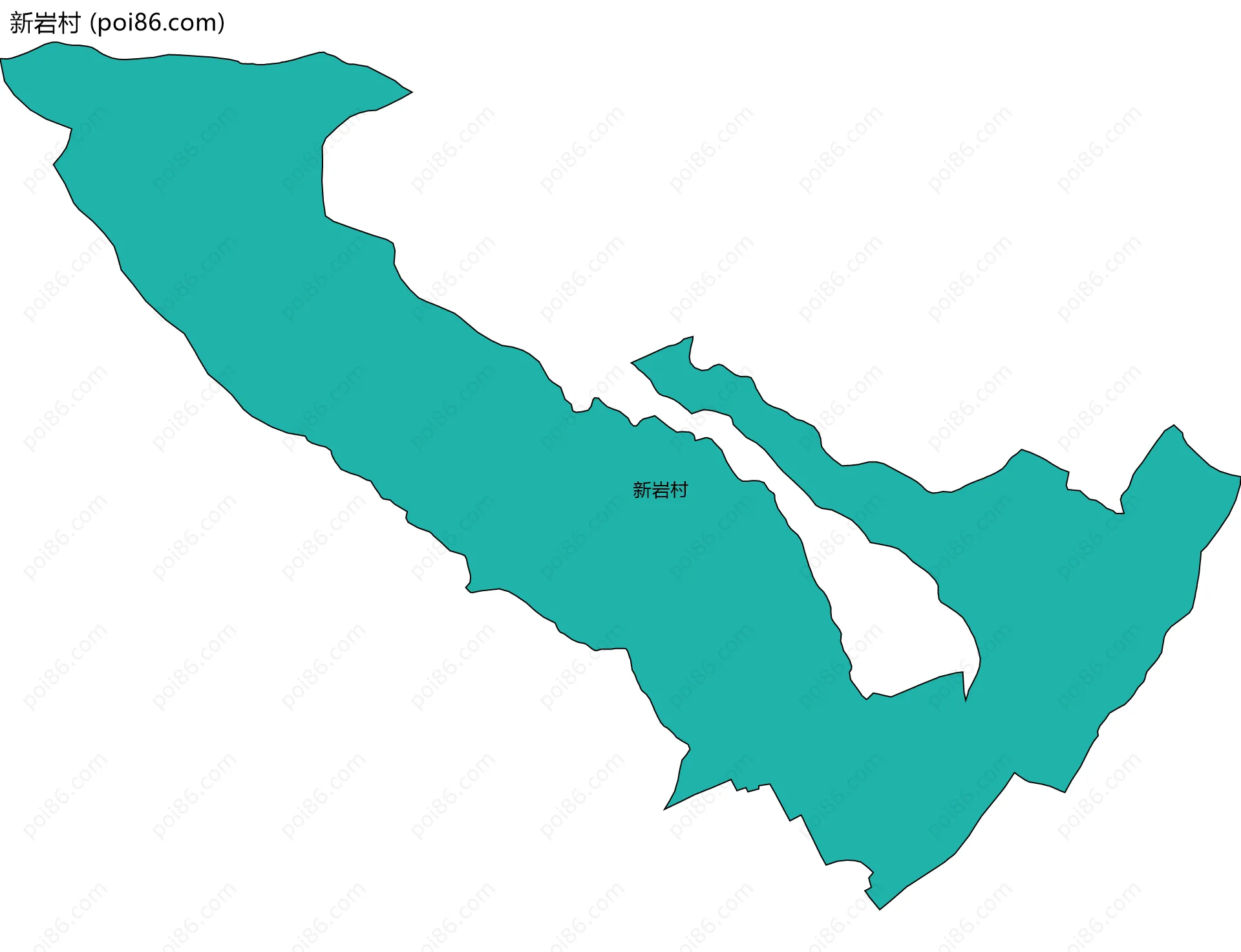 新岩村边界地图