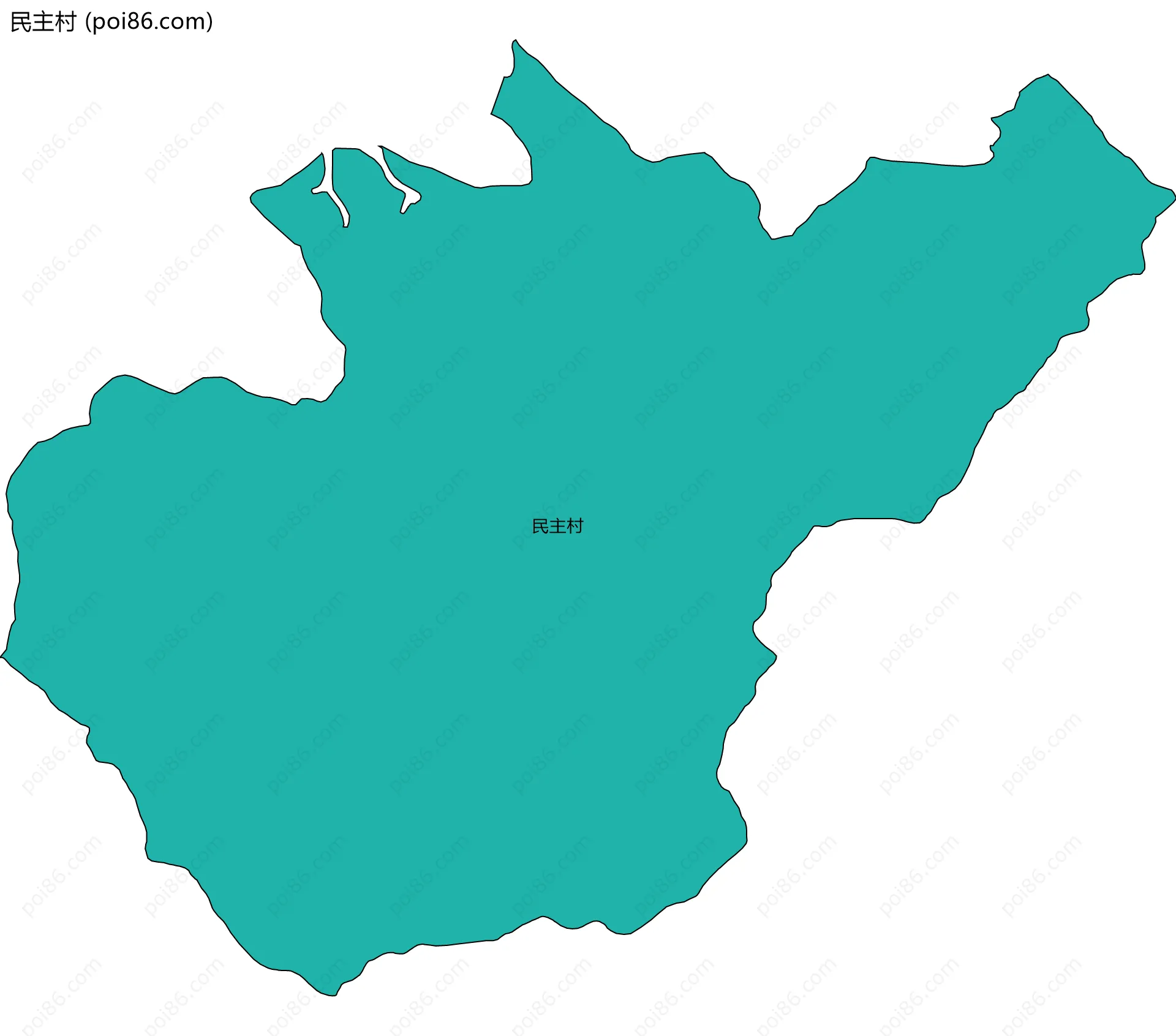 民主村边界地图
