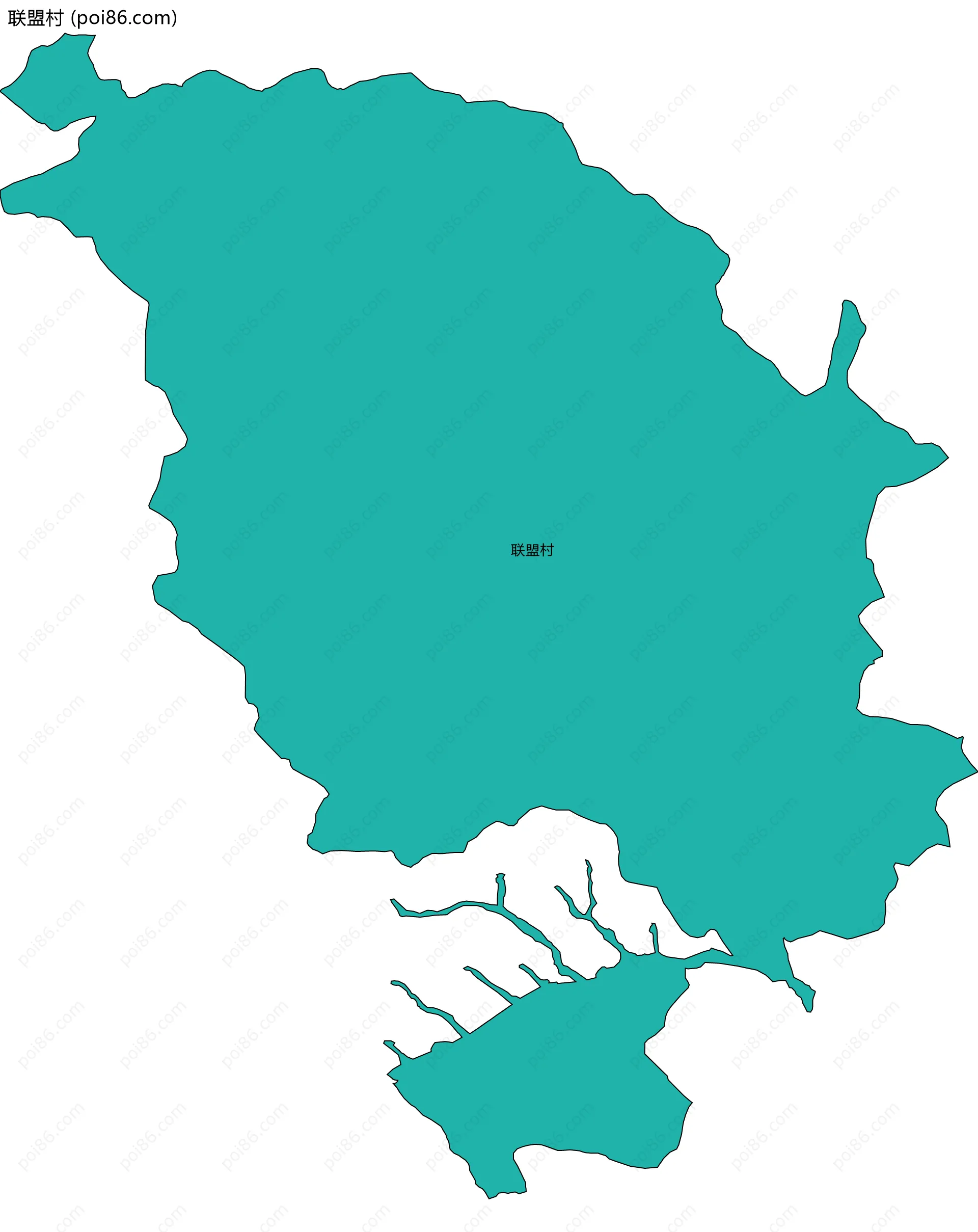 联盟村边界地图