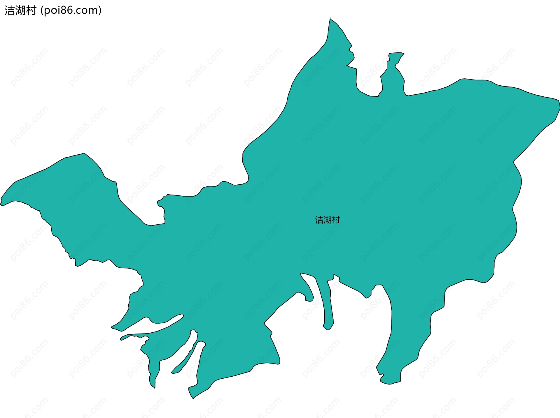 洁湖村边界地图