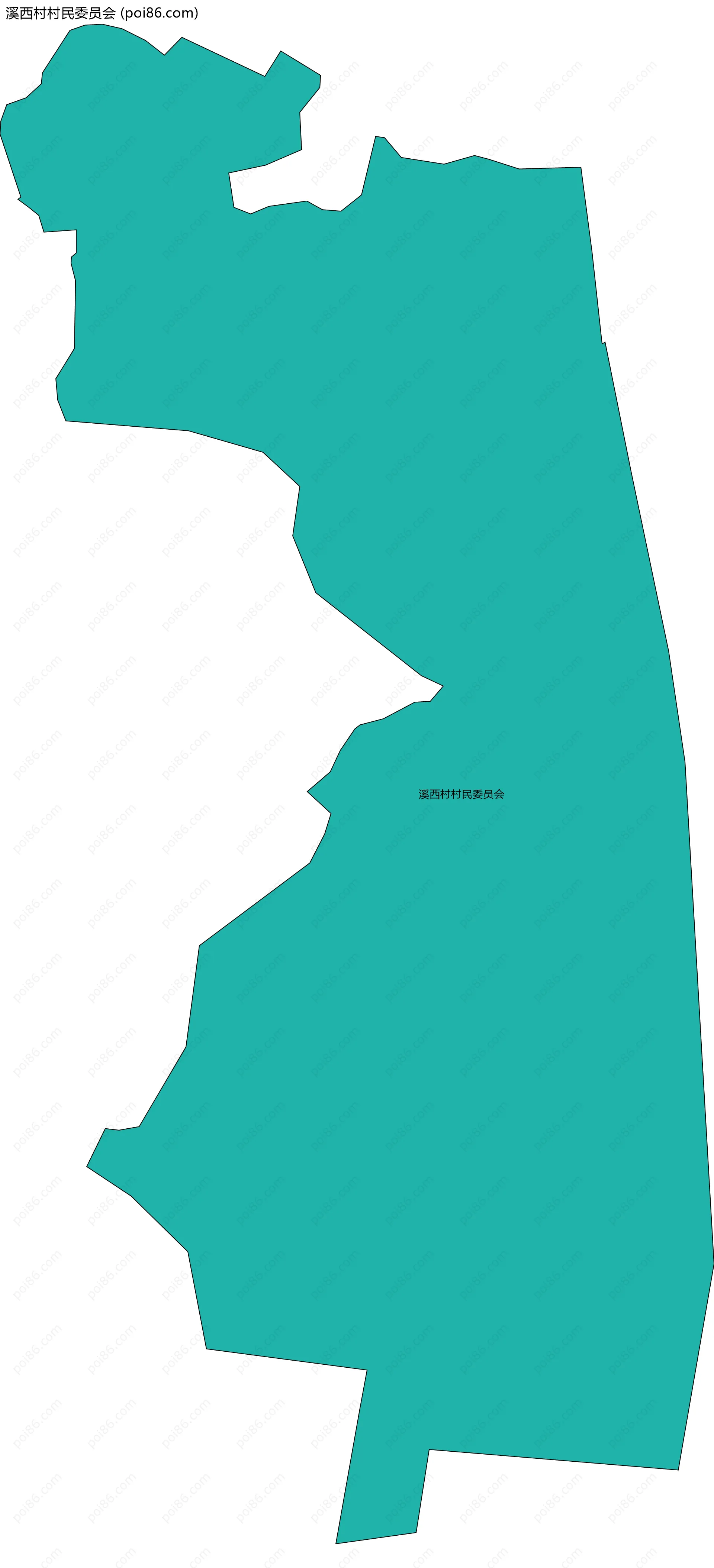 溪西村村民委员会边界地图