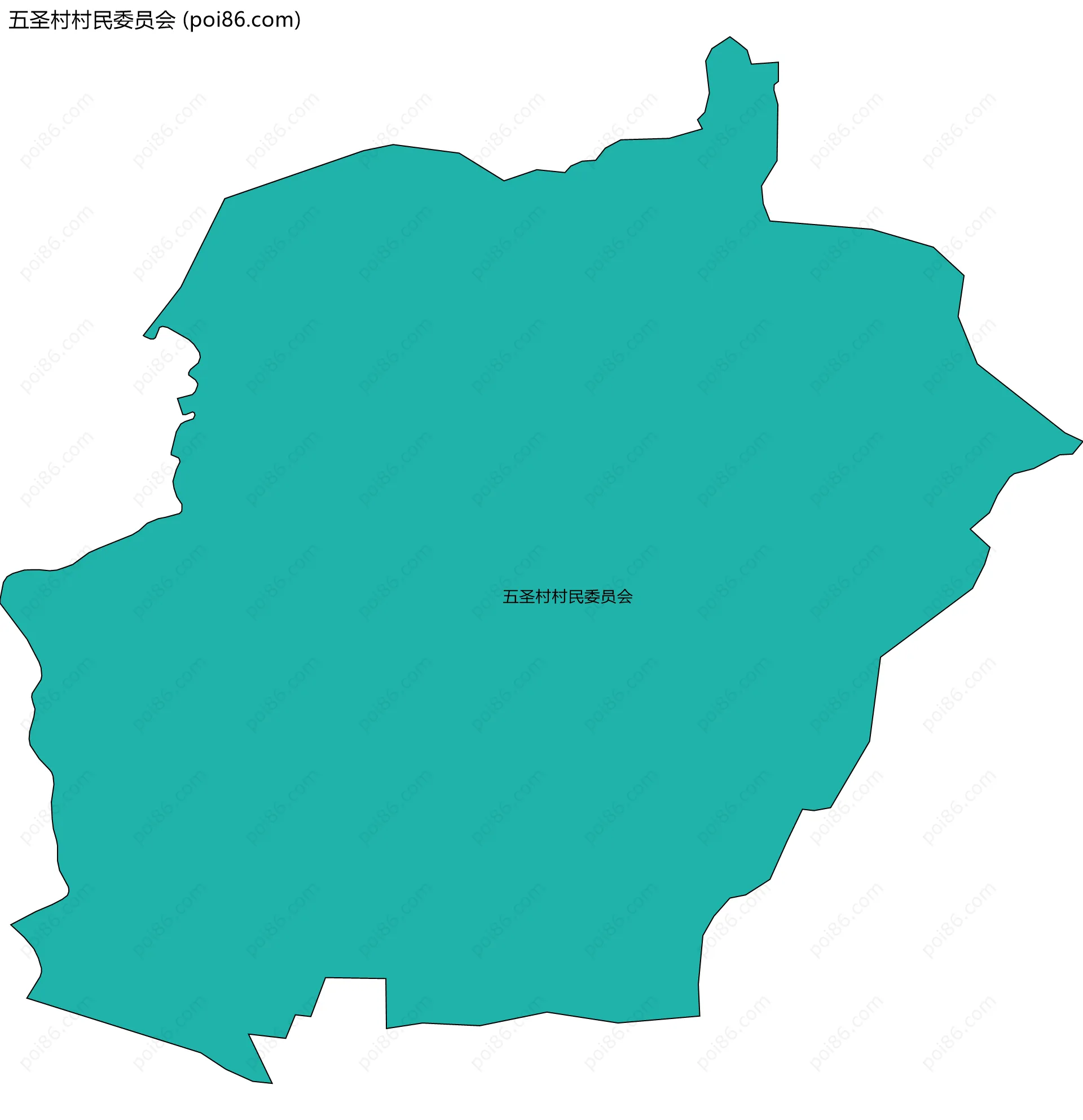 五圣村村民委员会边界地图