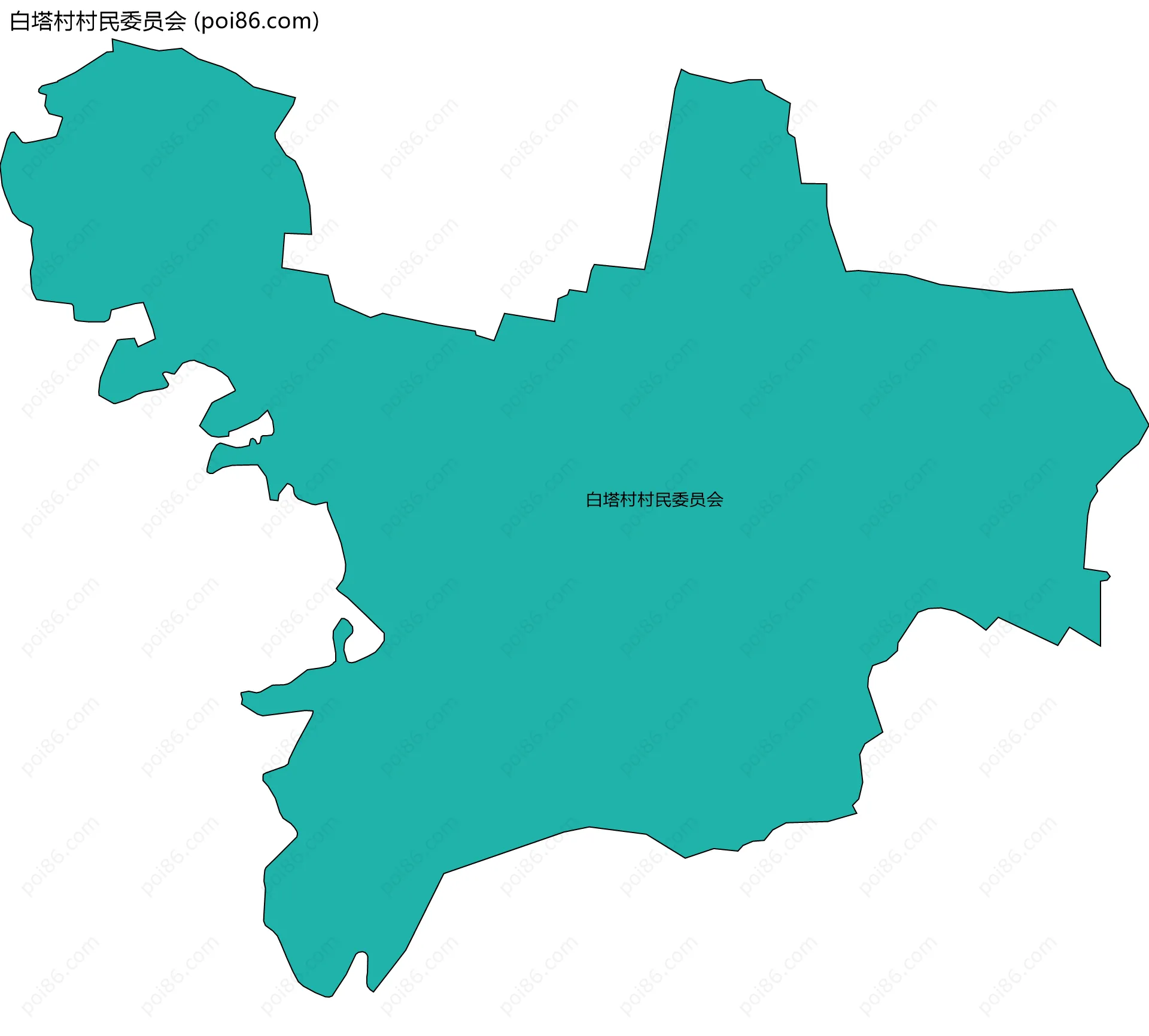 白塔村村民委员会边界地图