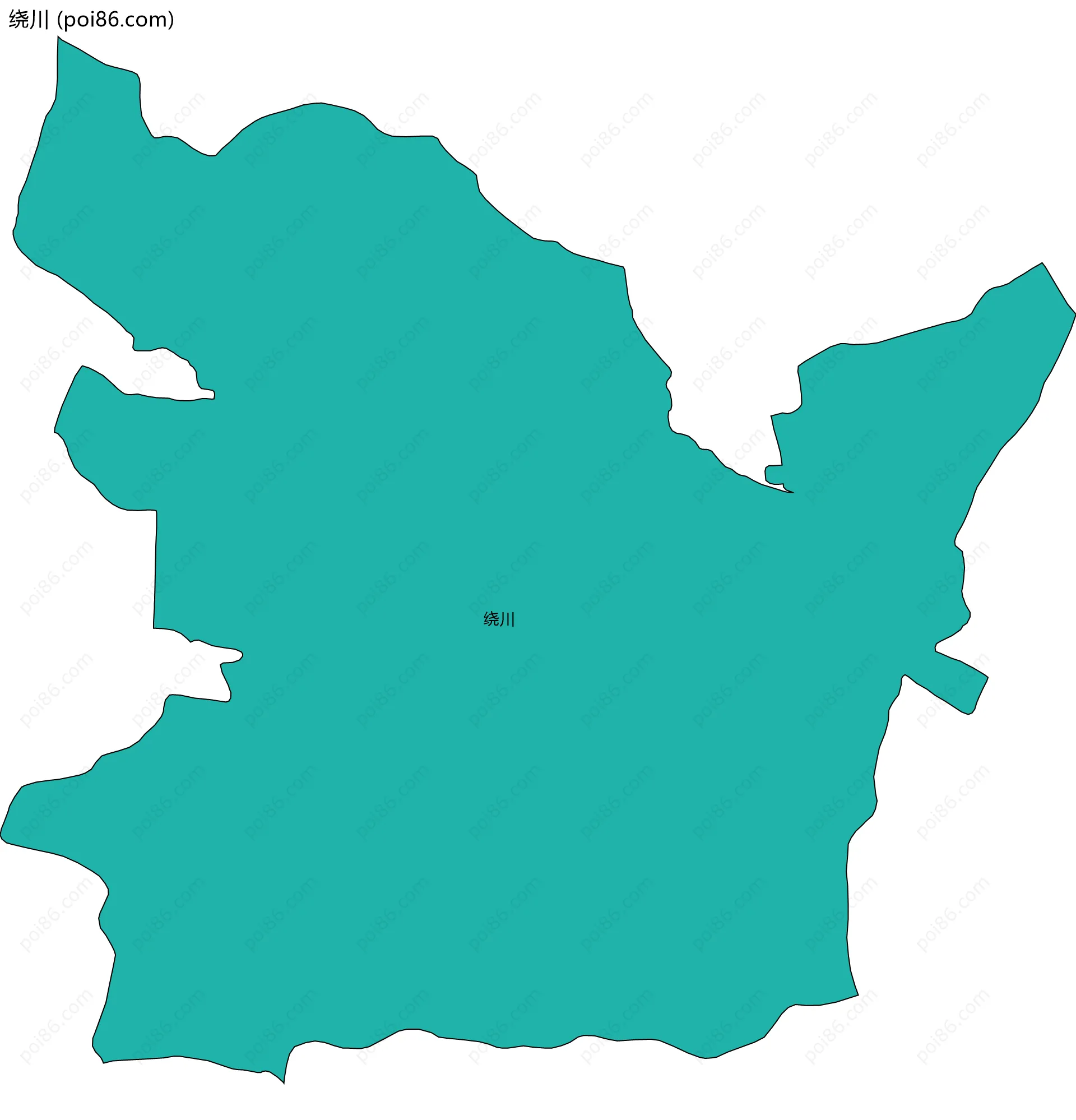 绕川边界地图