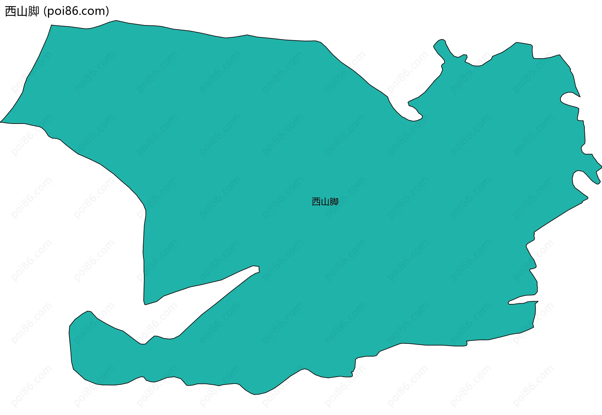 西山脚边界地图