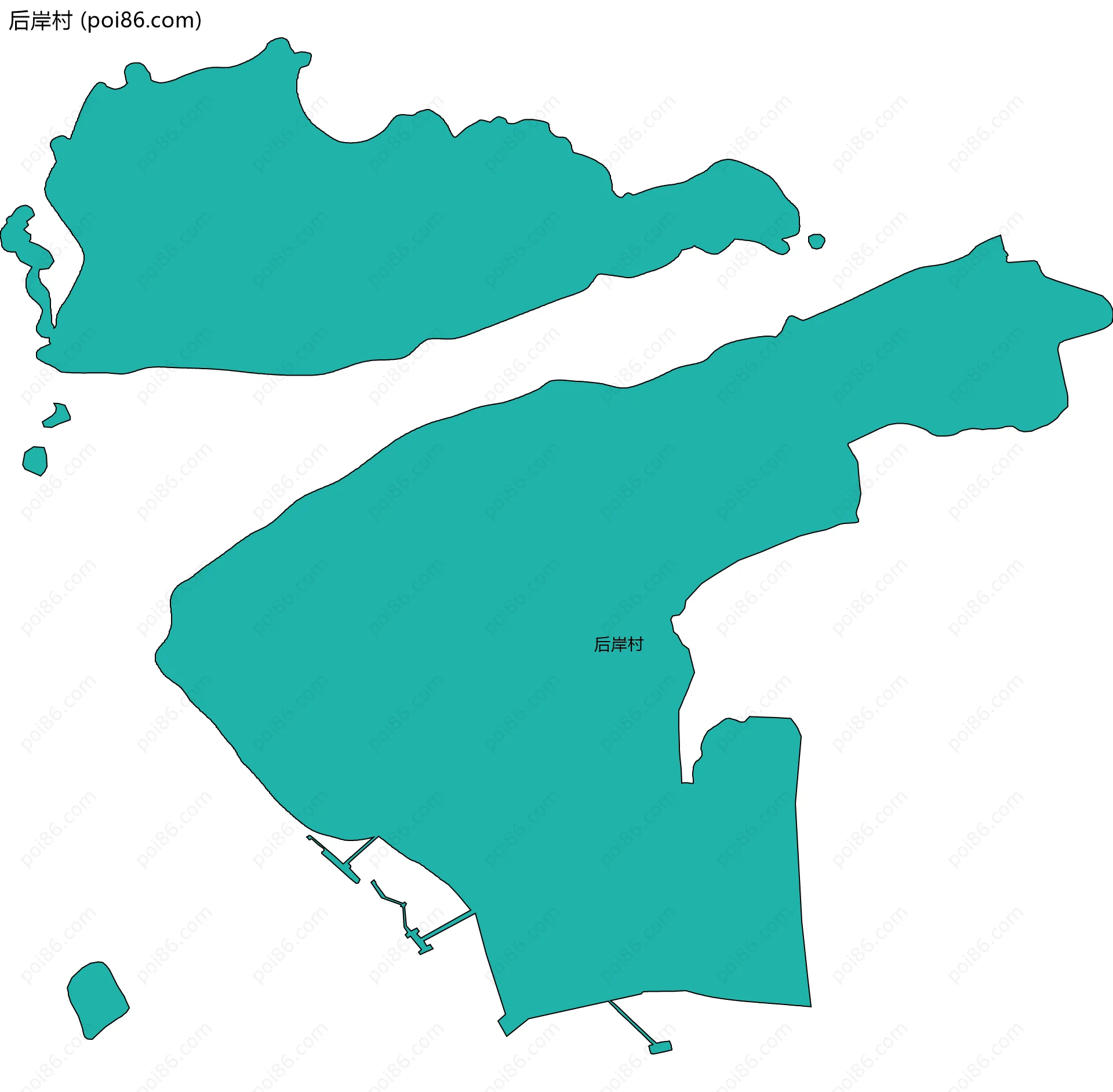 后岸村边界地图