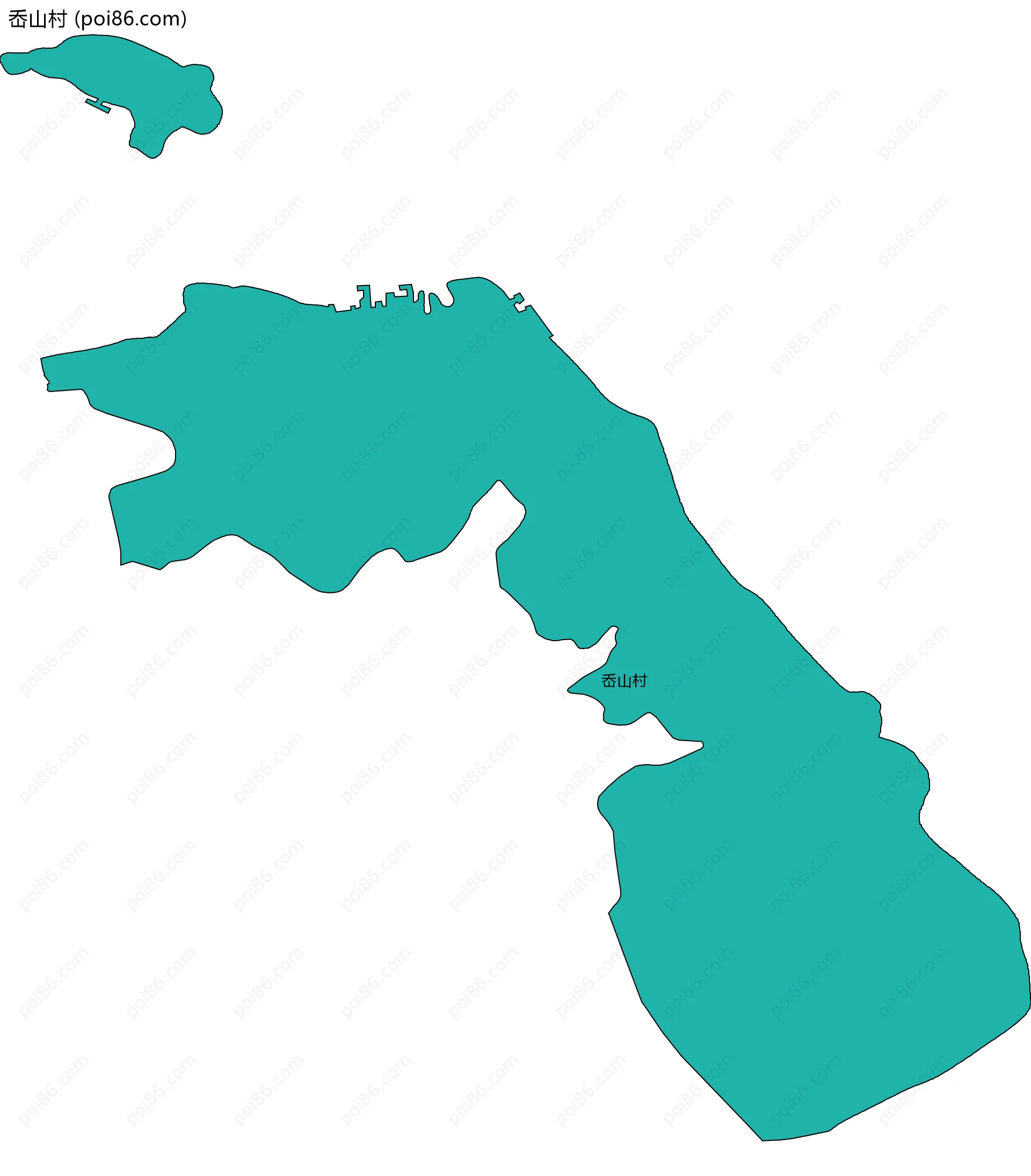 岙山村边界地图