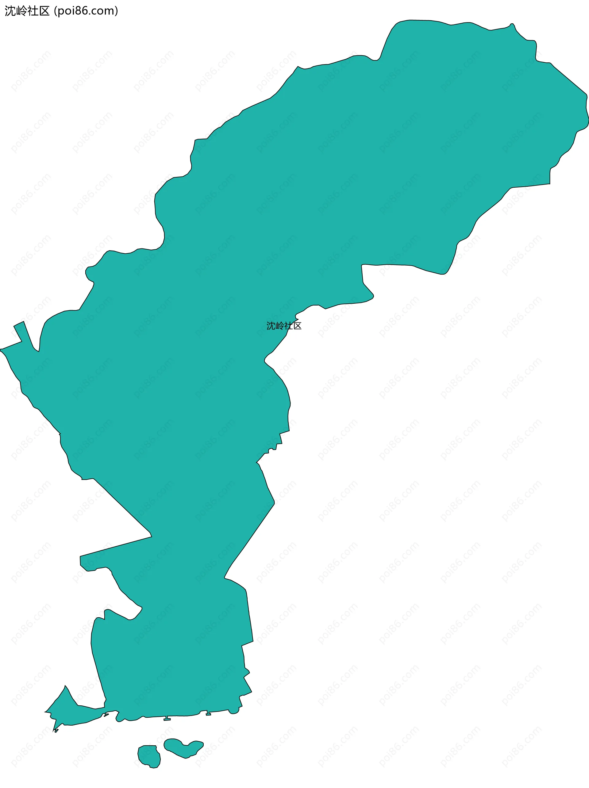 沈岭社区边界地图