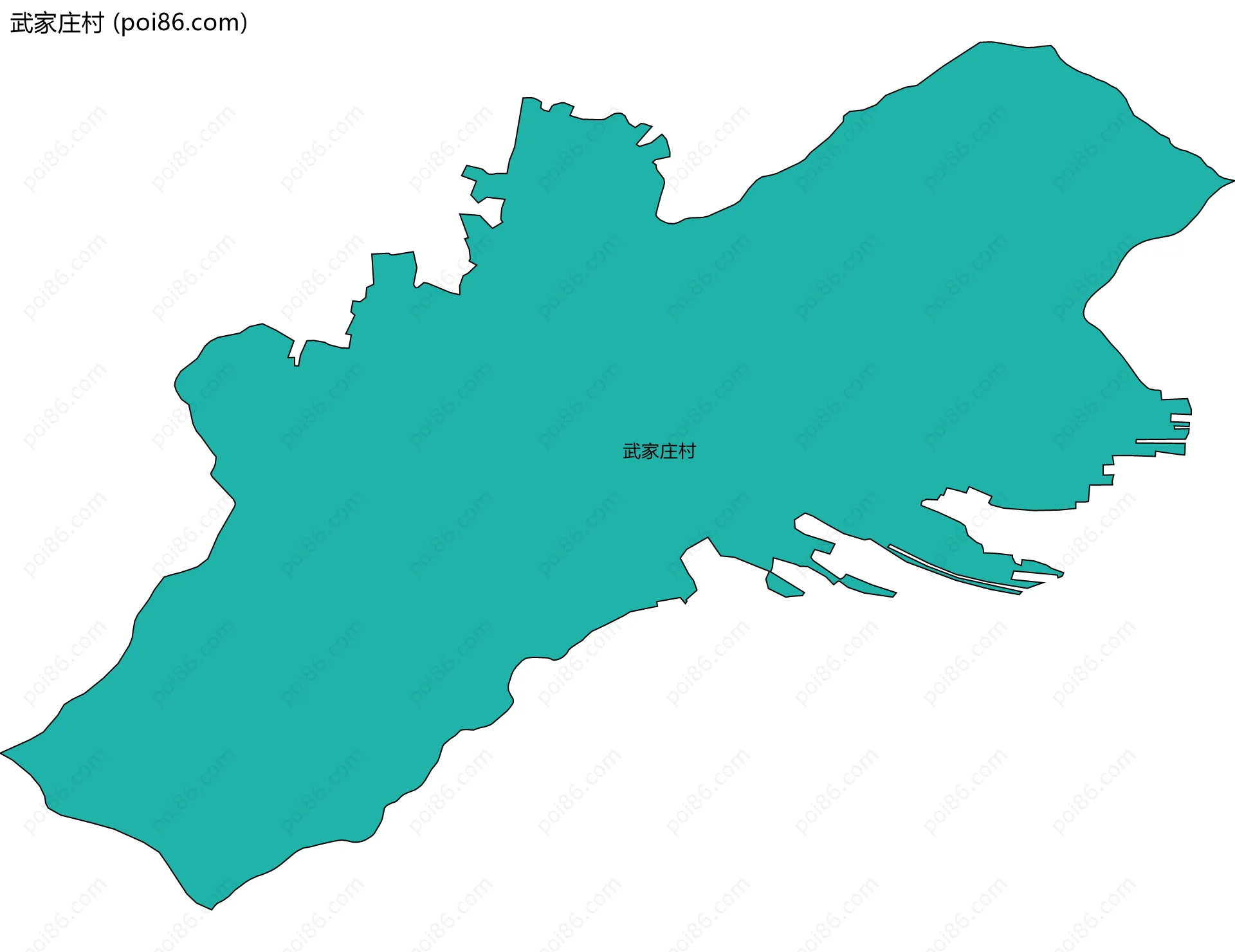 武家庄村边界地图