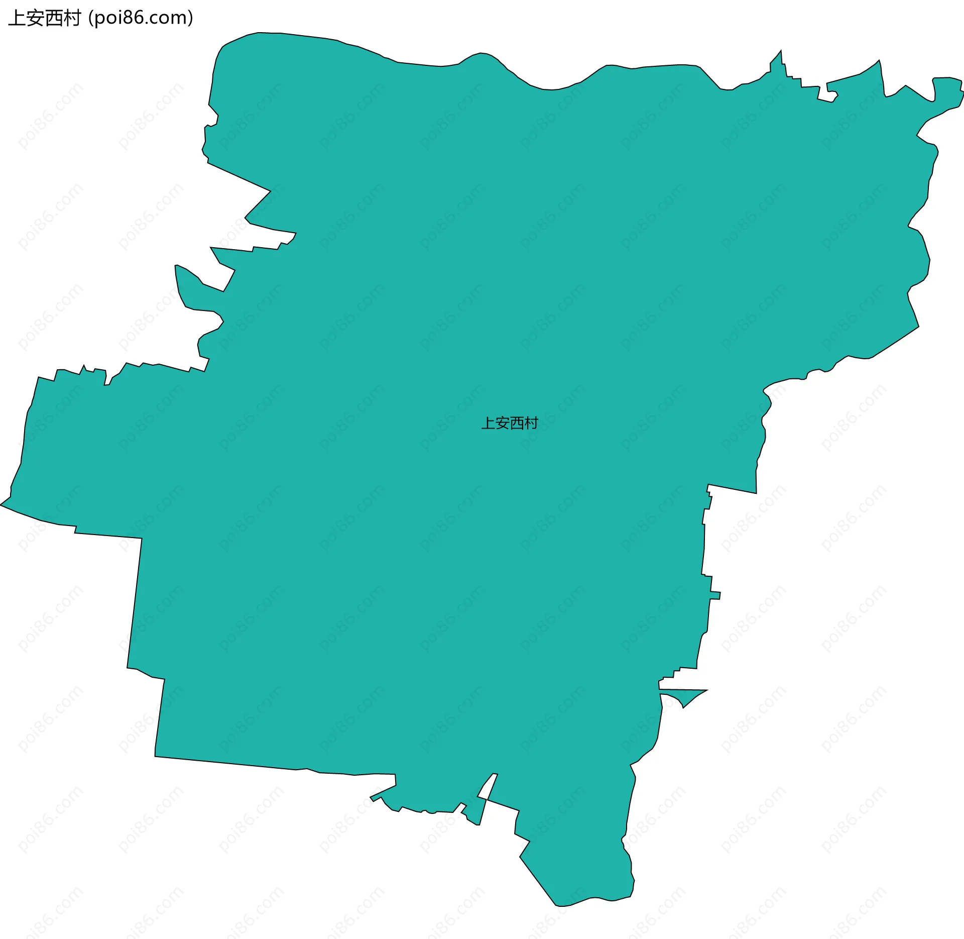 上安西村边界地图