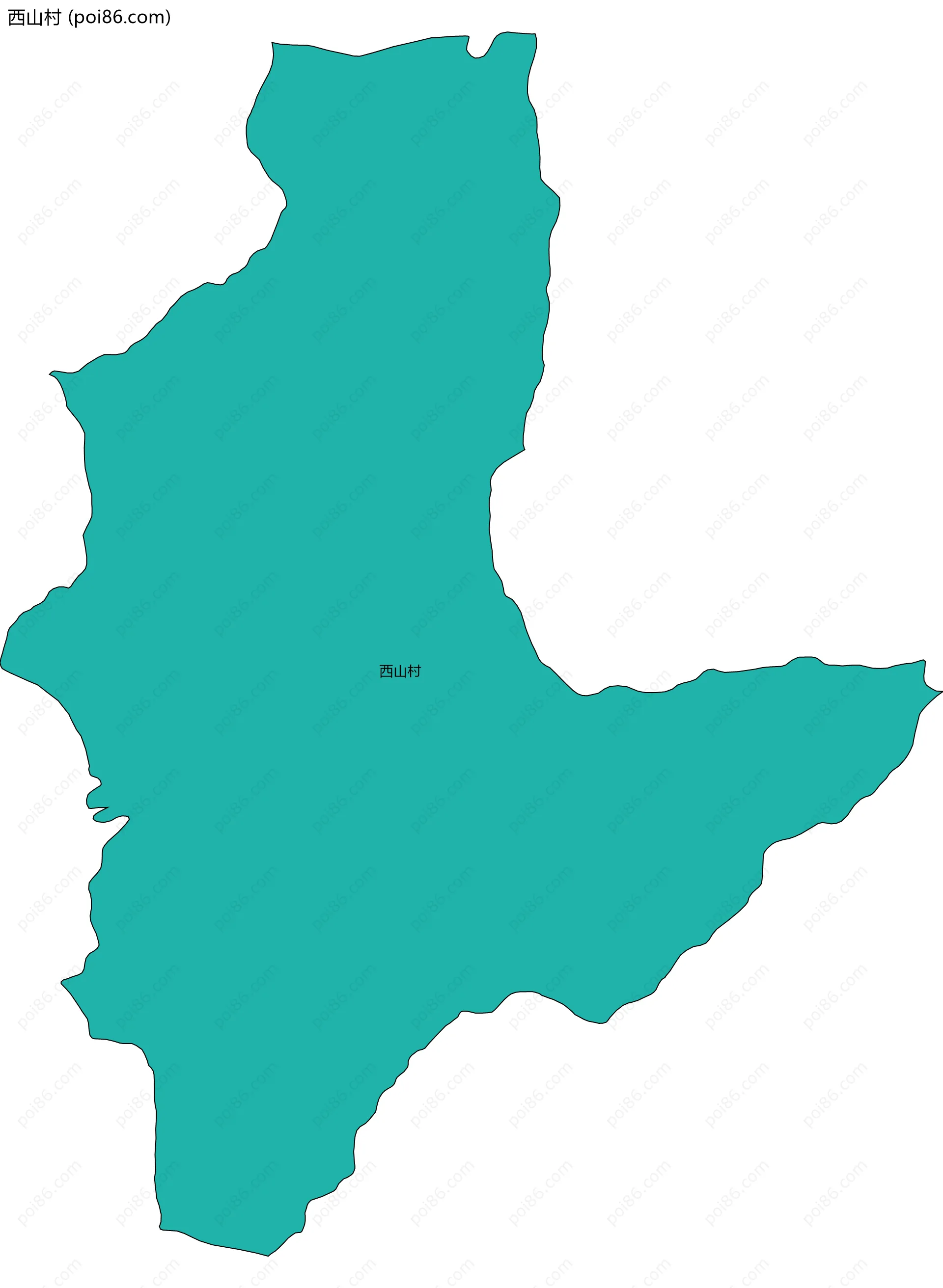 西山村边界地图