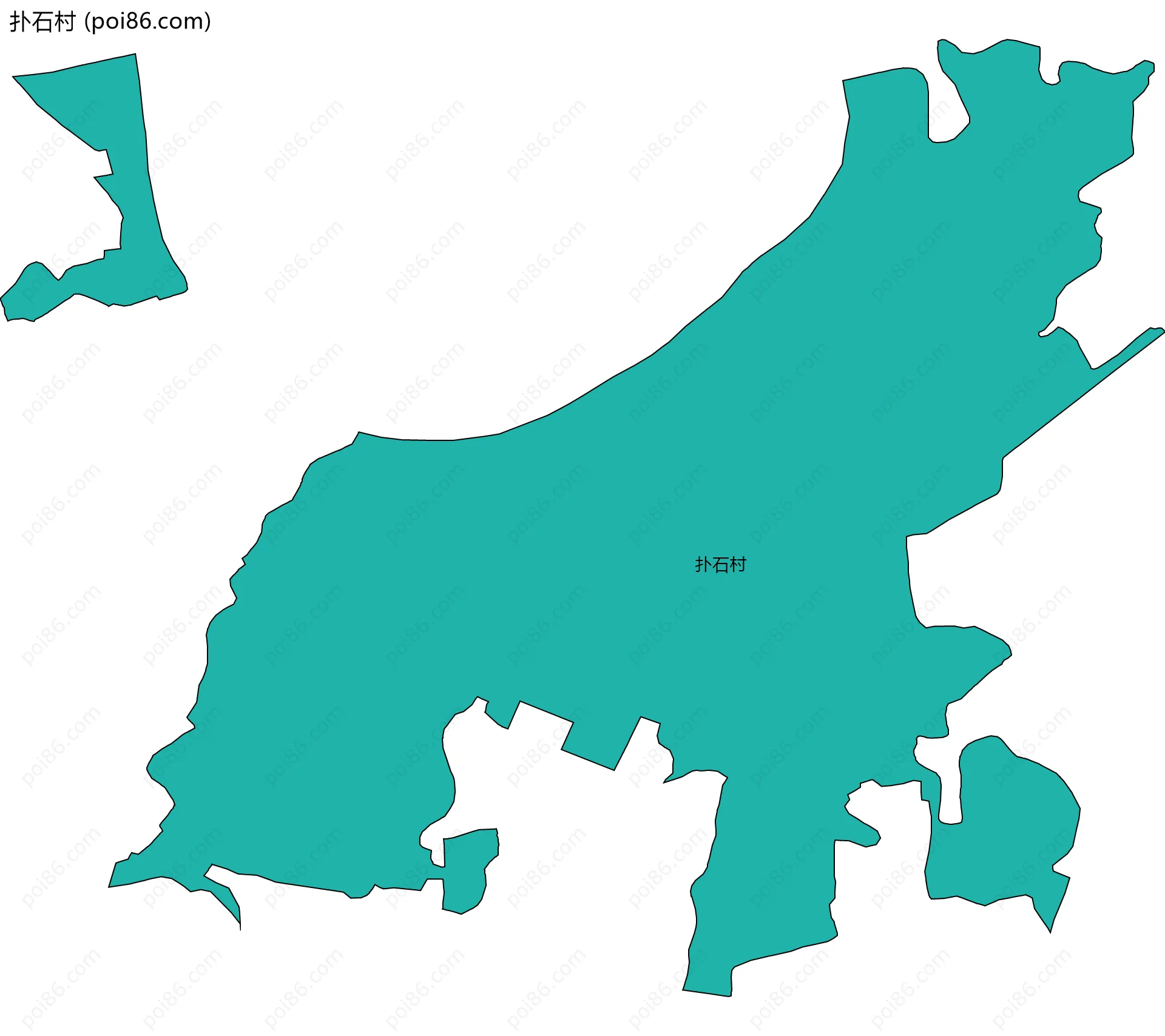 扑石村边界地图