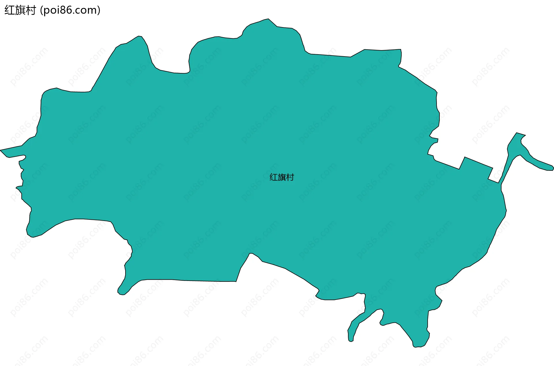 红旗村边界地图