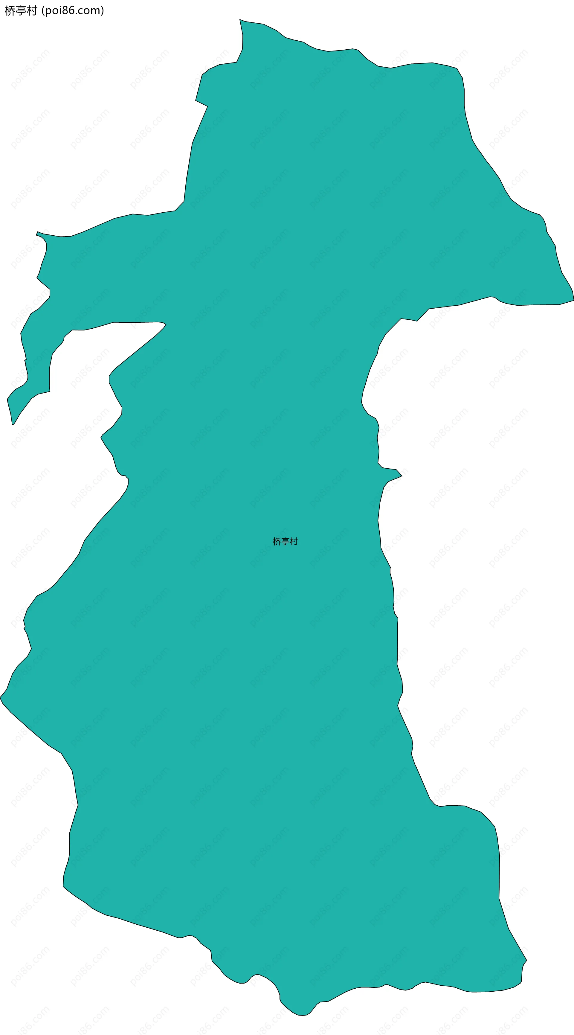 桥亭村边界地图