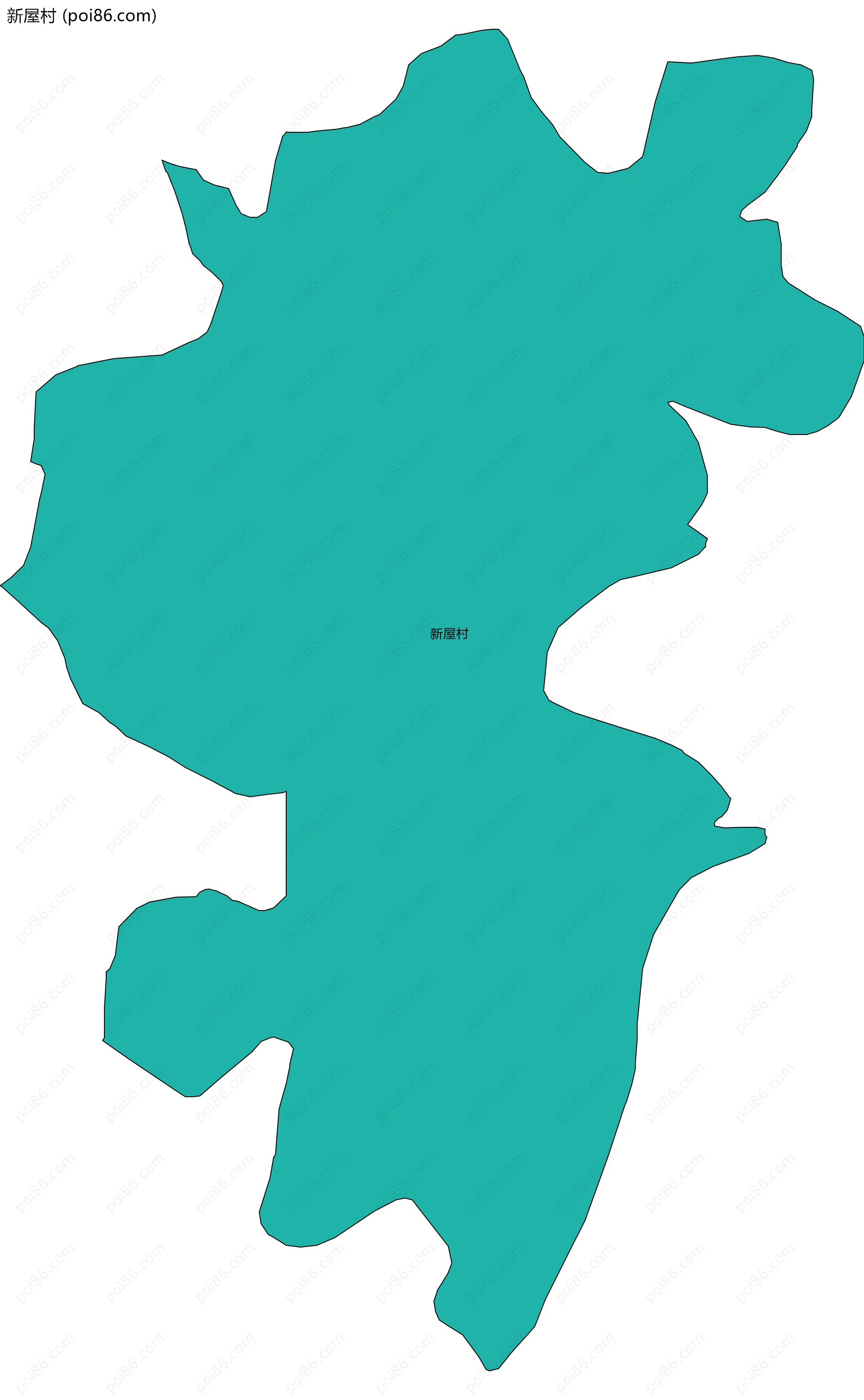 新屋村边界地图