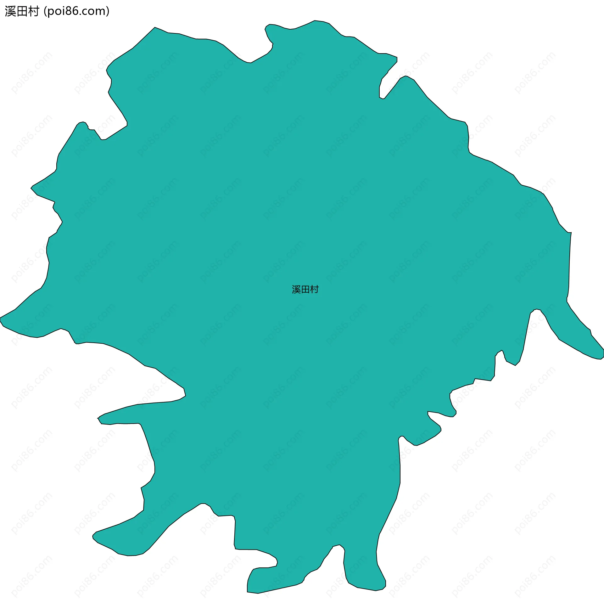 溪田村边界地图