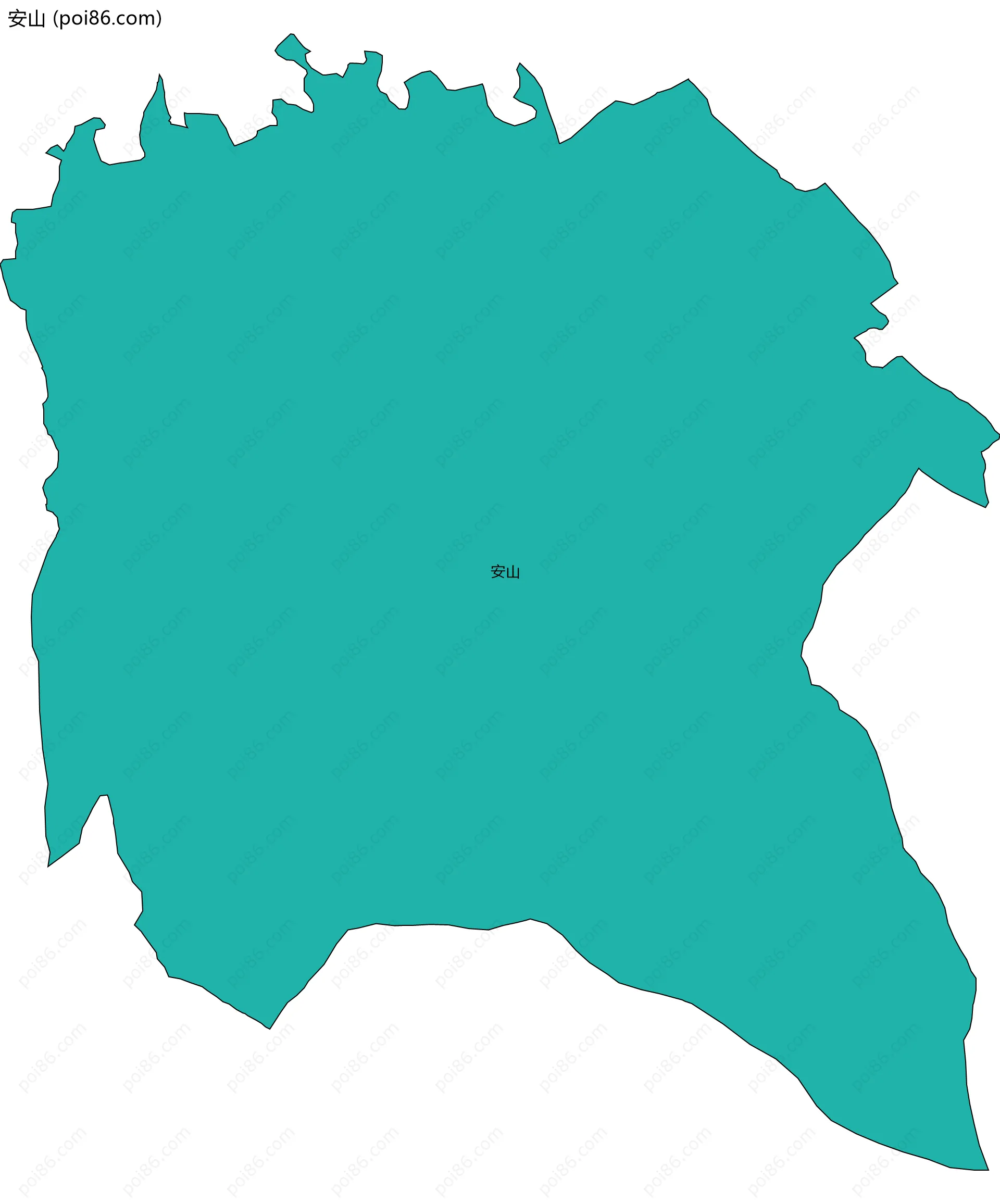 安山边界地图