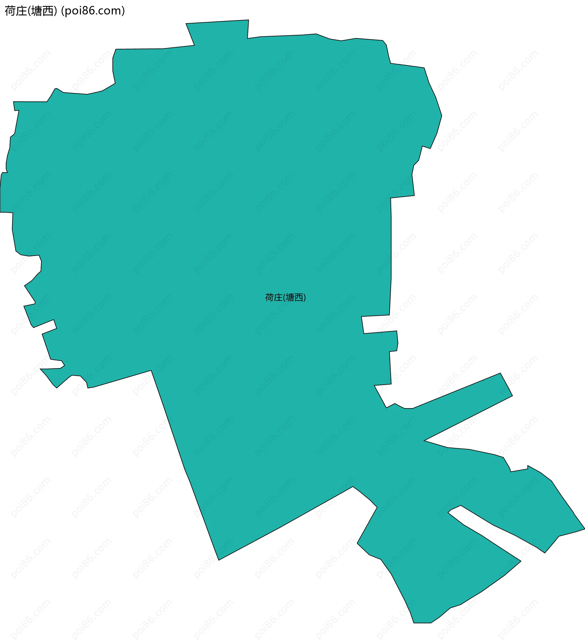 荷庄(塘西)边界地图